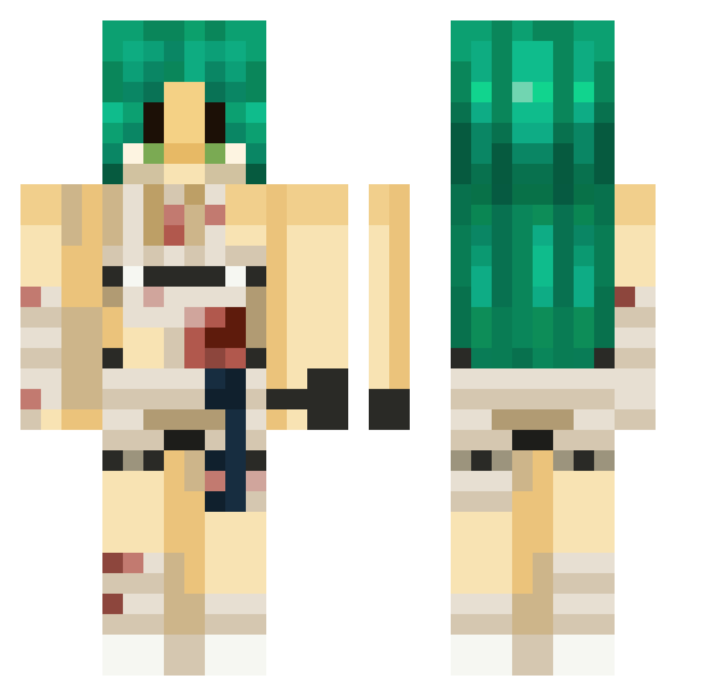 Swoss Minecraft skin, front and back view