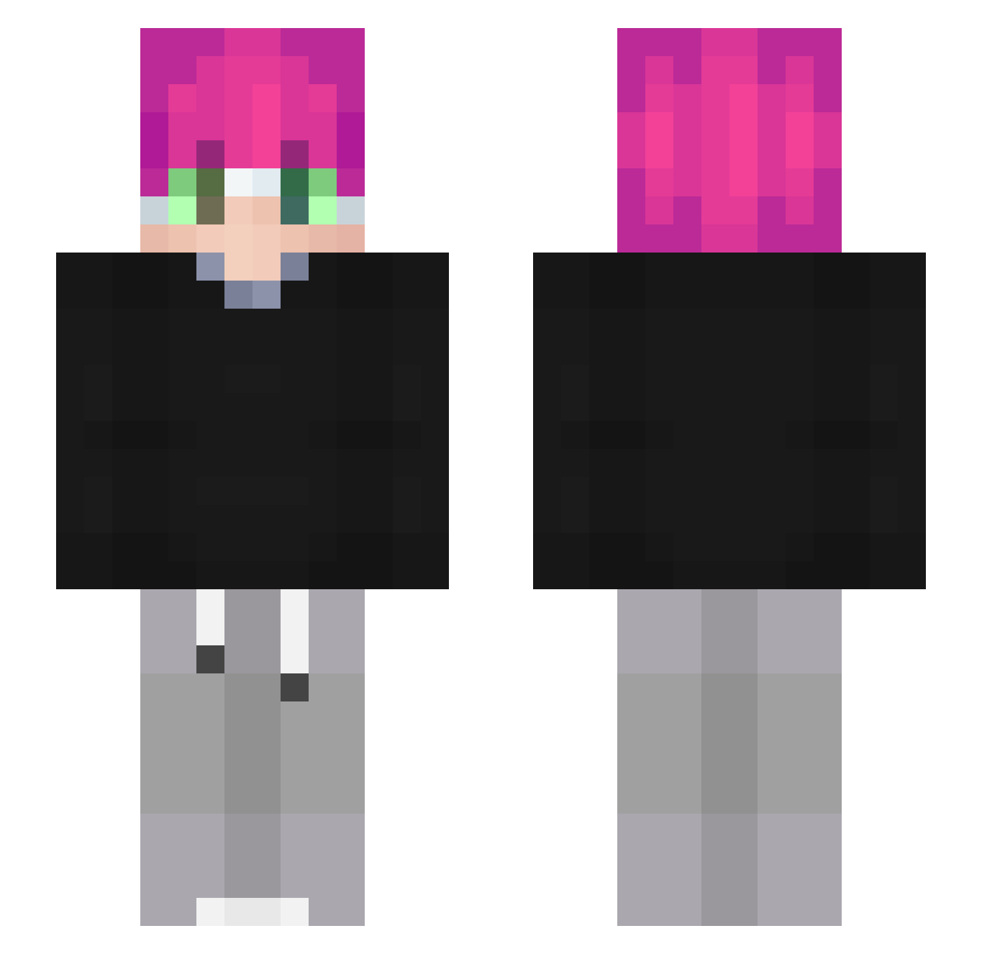 OpaCr1s Minecraft skin, front and back view