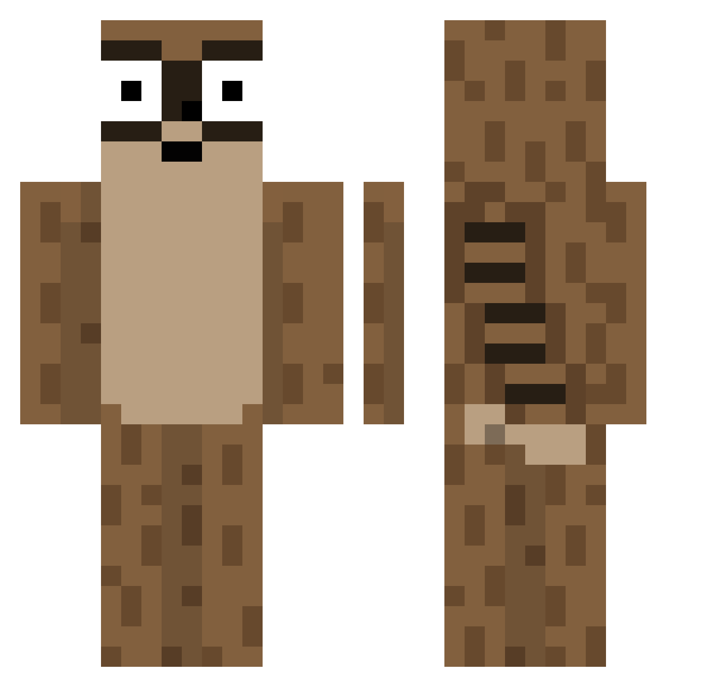 Mizobau Minecraft skin, front and back view
