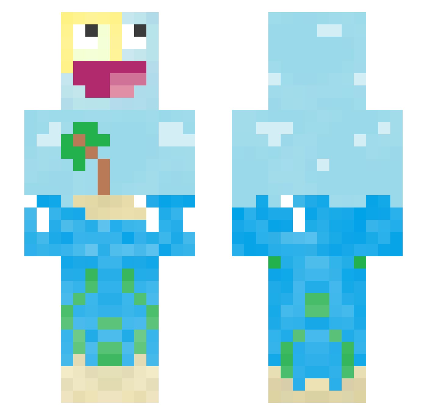 navsync Minecraft skin, front and back view