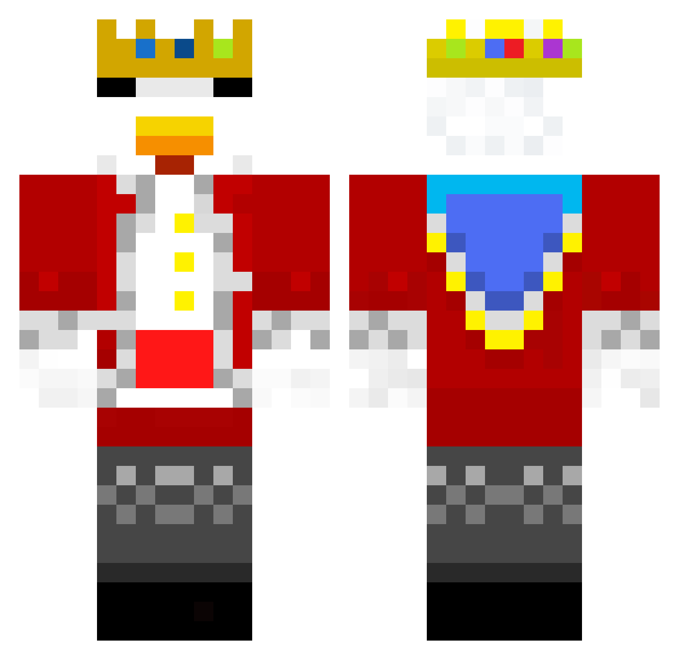 HT1Chicken Minecraft skin, front and back view
