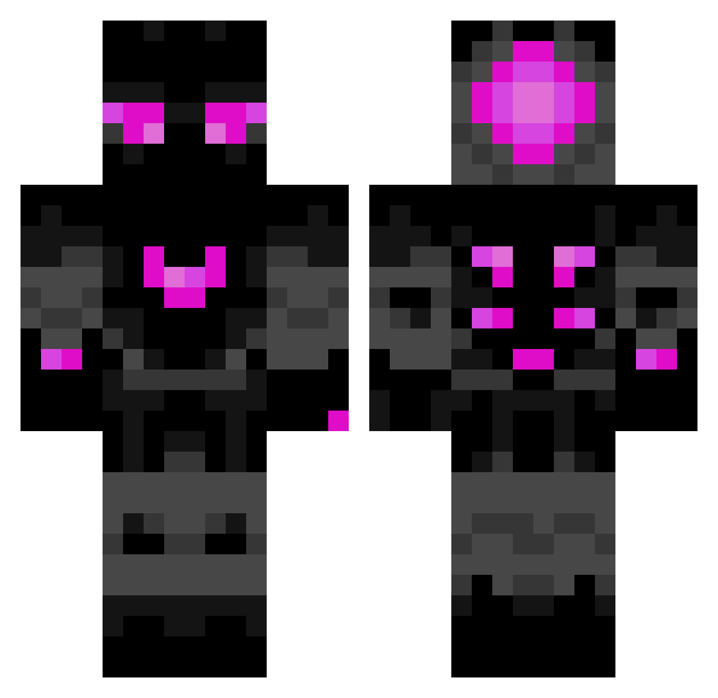 BladeX Minecraft skin, front and back view