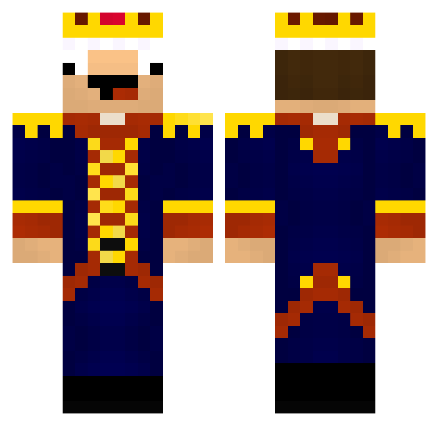Pauticc Minecraft skin, front and back view