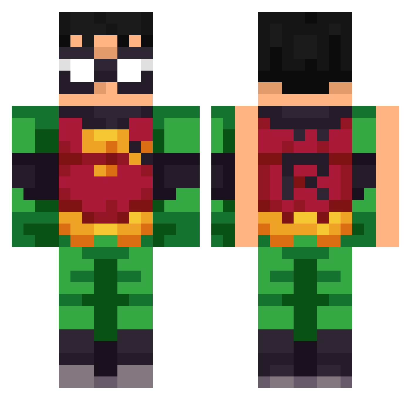 Diapholite Minecraft skin, front and back view