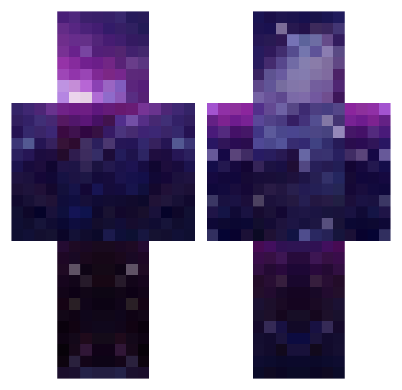 Buccula Minecraft skin, front and back view