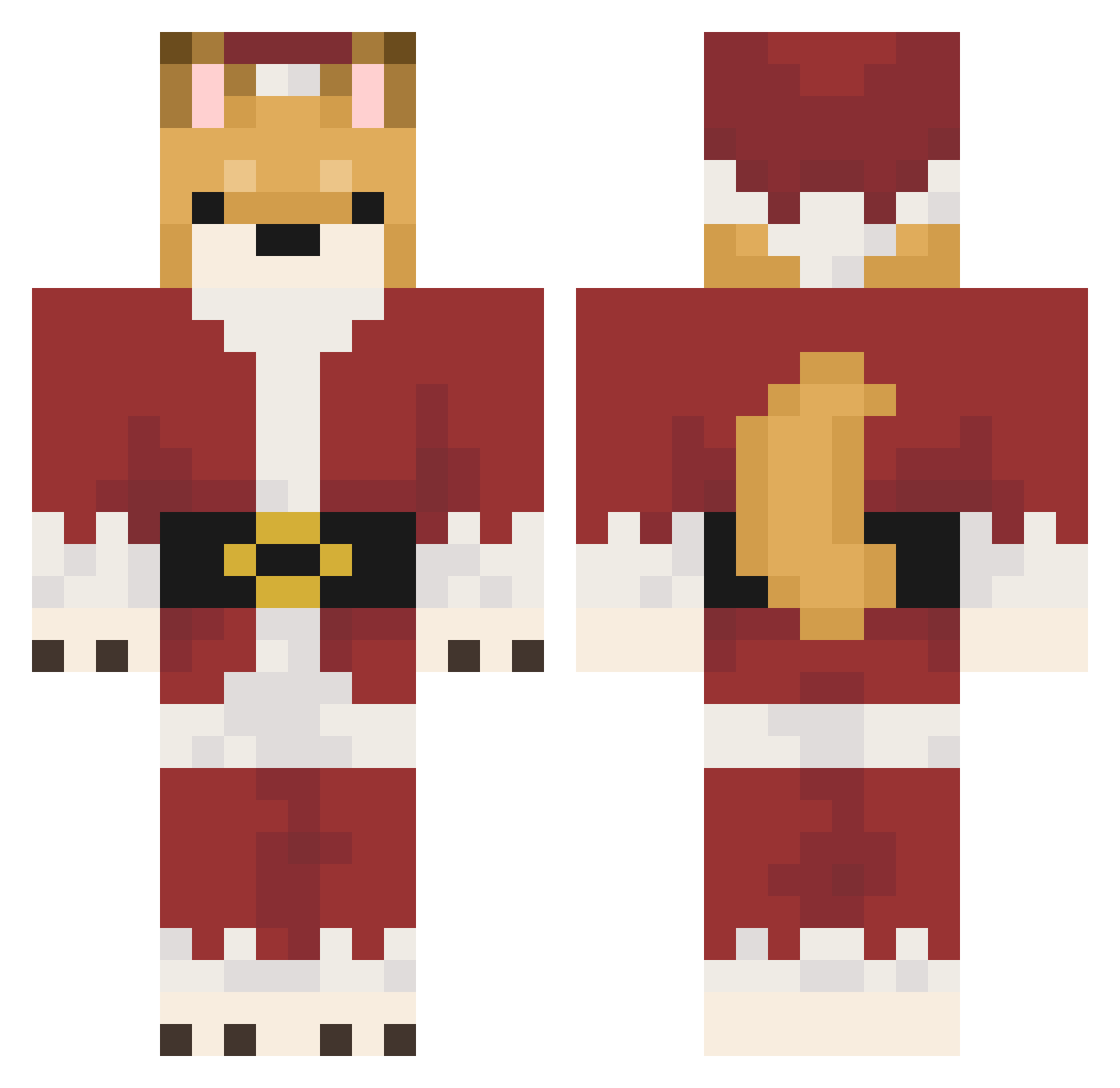 RAINFOREST77 Minecraft skin, front and back view