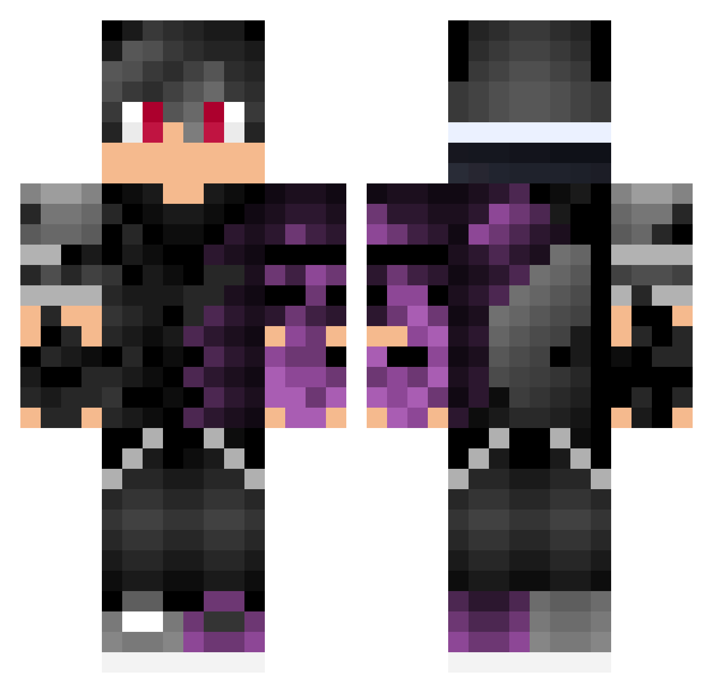 PhilsBadMan Minecraft skin, front and back view