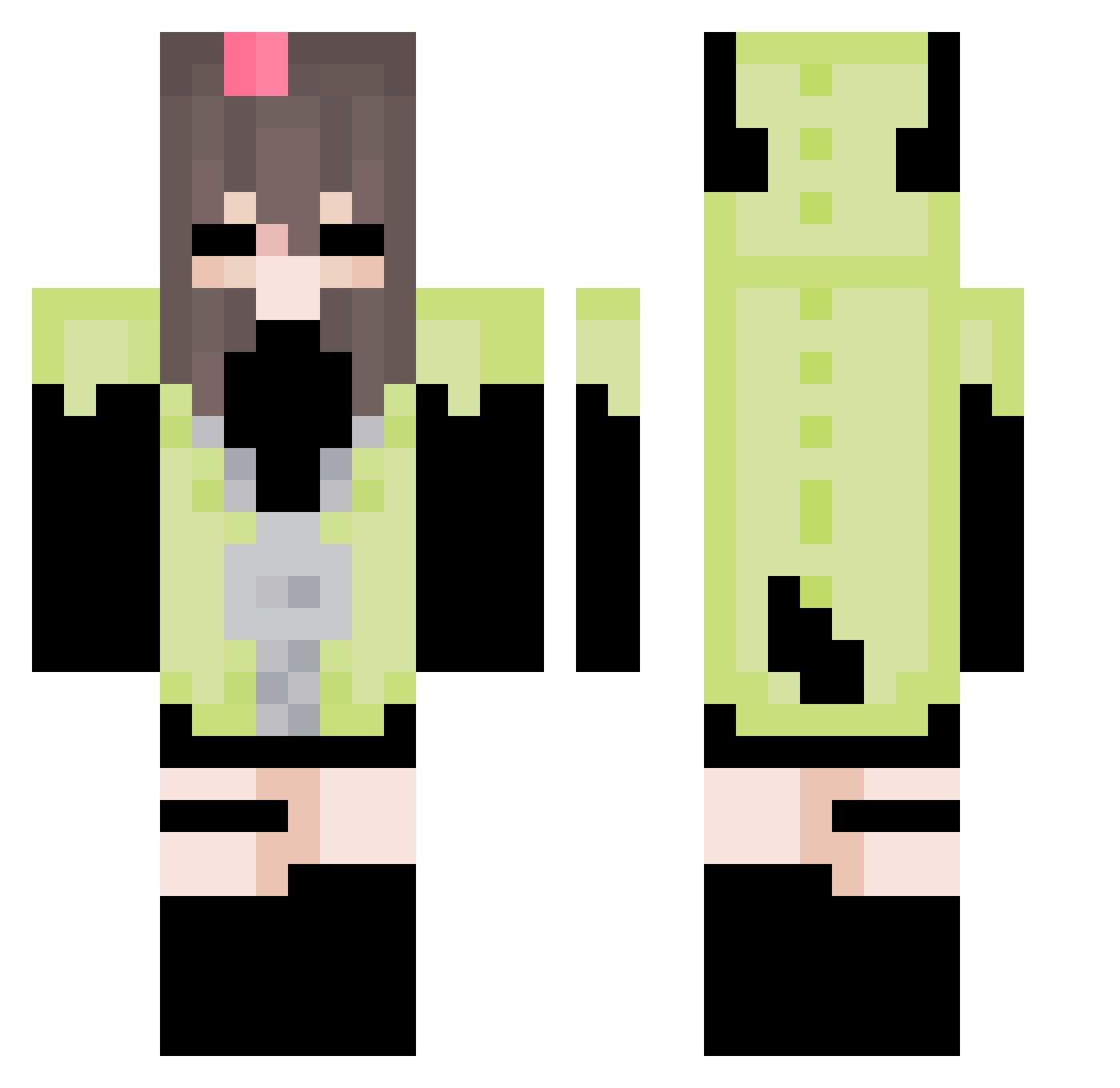 mikuu1234 Minecraft skin, front and back view