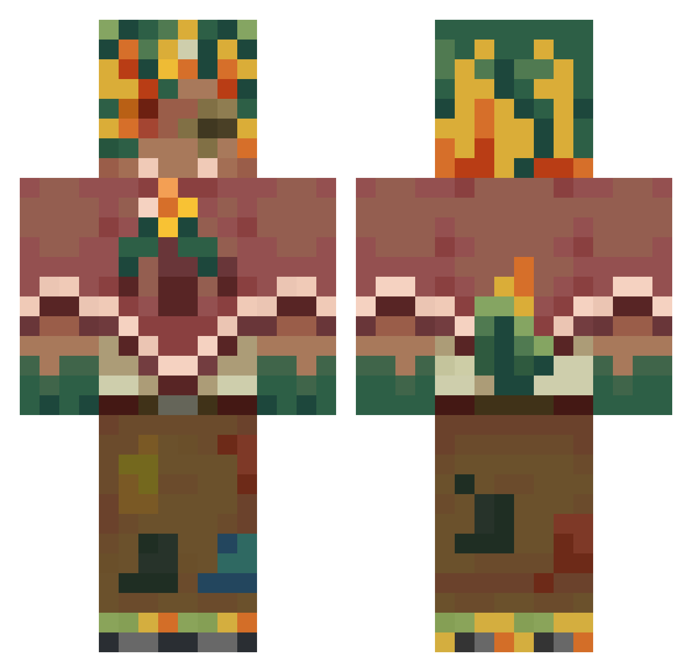 eggie_pip Minecraft skin, front and back view