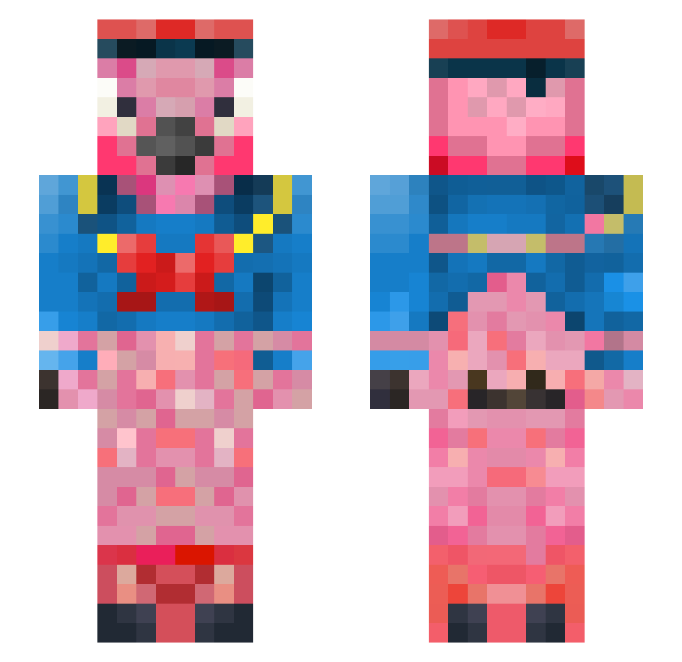 ReallyHanFer Minecraft skin, front and back view