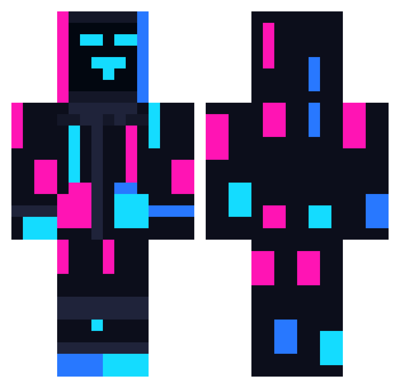Trahols Minecraft skin, front and back view