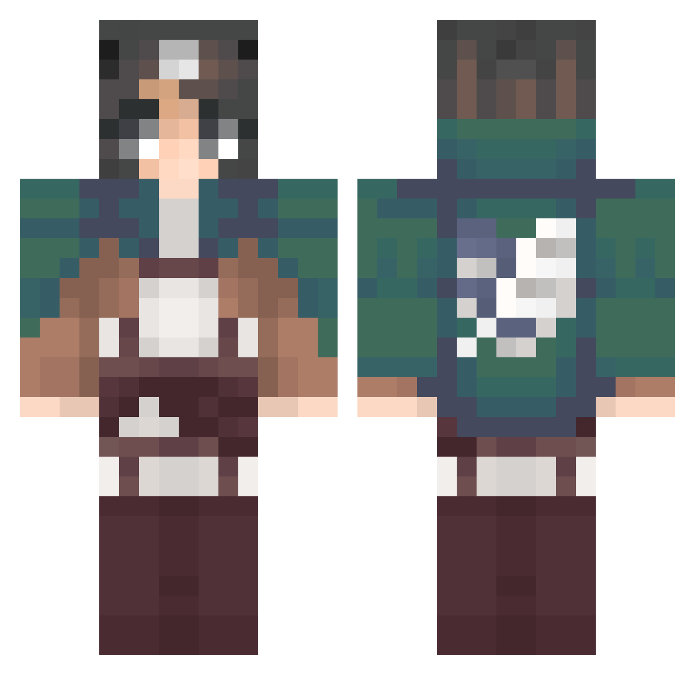 THEODORT Minecraft skin, front and back view