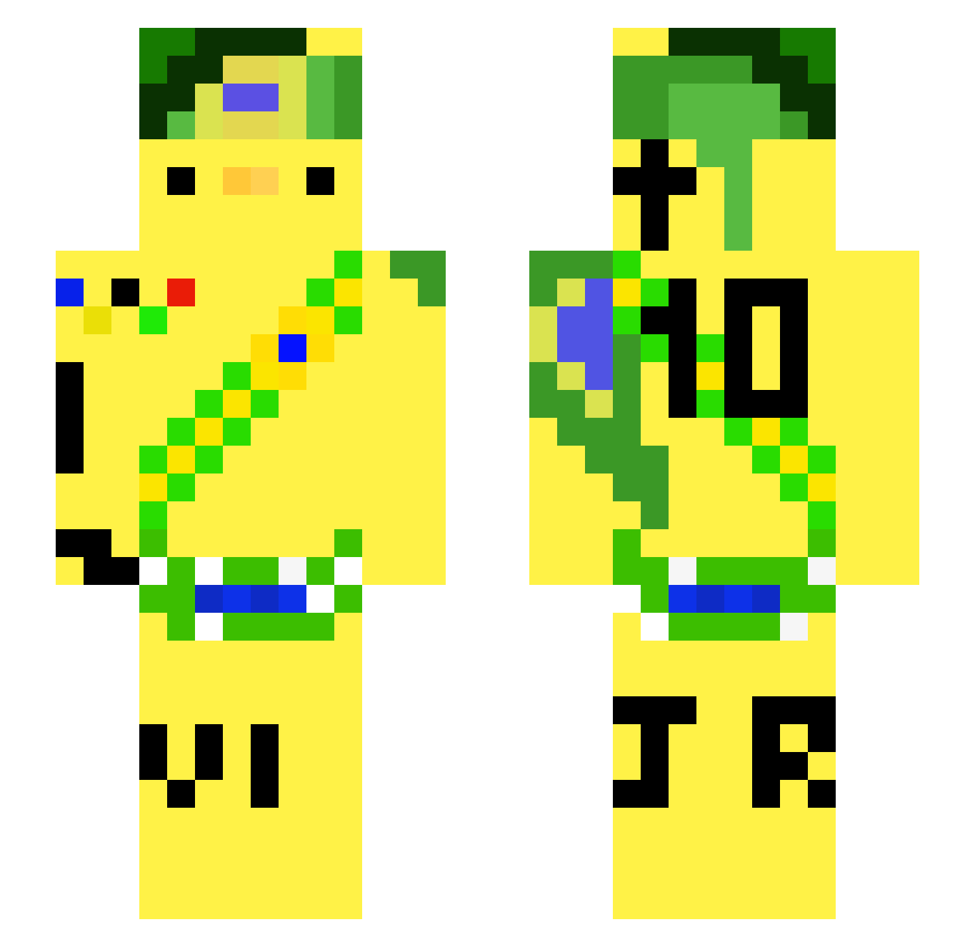 VIGOR_putin Minecraft skin, front and back view