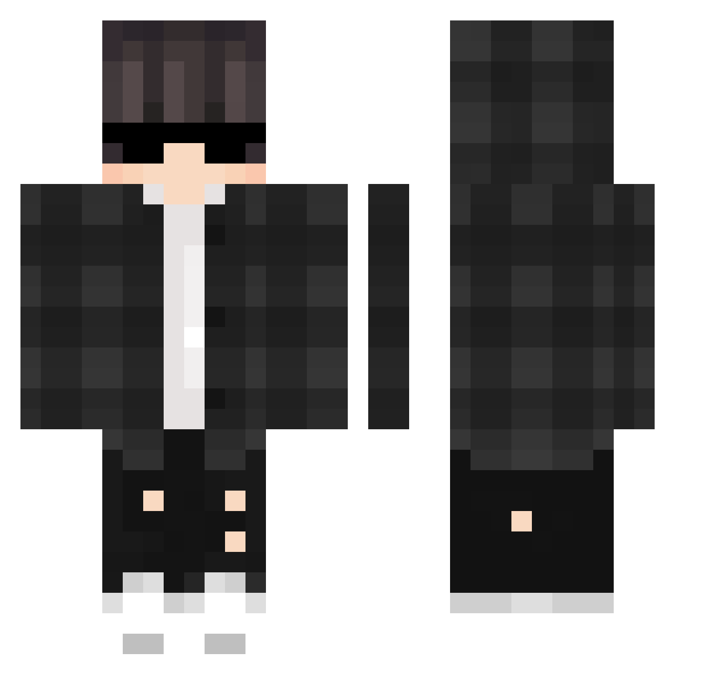 Olitrixx Minecraft skin, front and back view