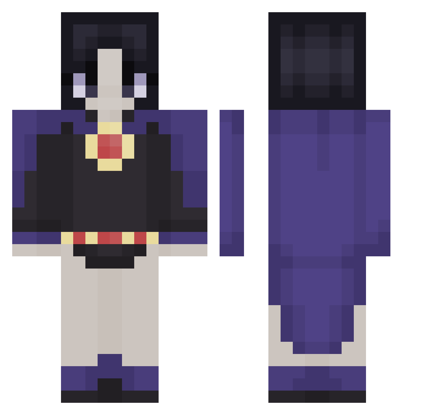 naaarrruttttoooo Minecraft skin, front and back view