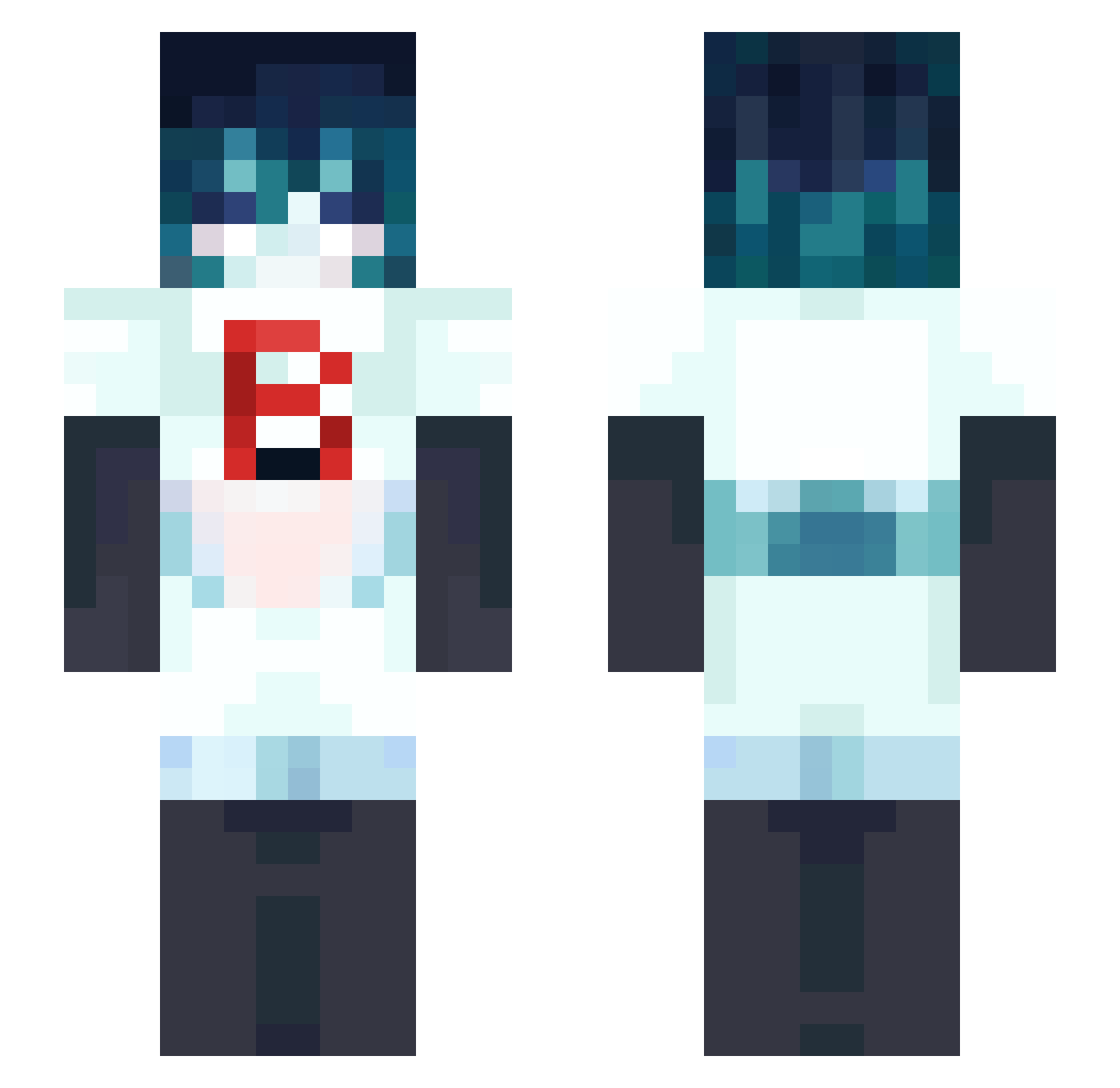 Moonylette Minecraft skin, front and back view