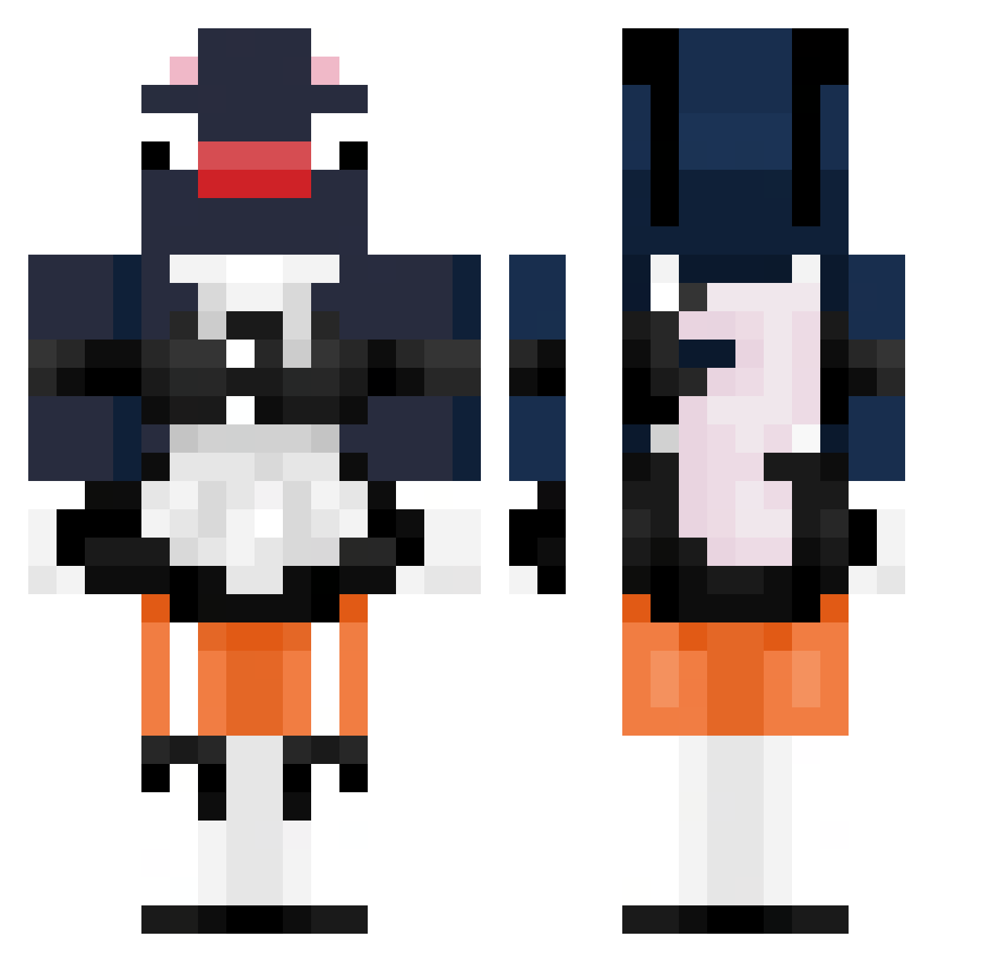 AntiBiscuit Minecraft skin, front and back view