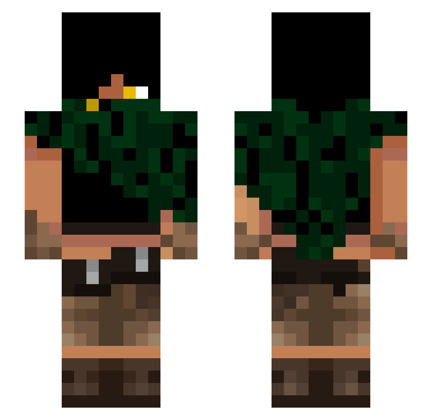 SimmNovais Minecraft skin, front and back view