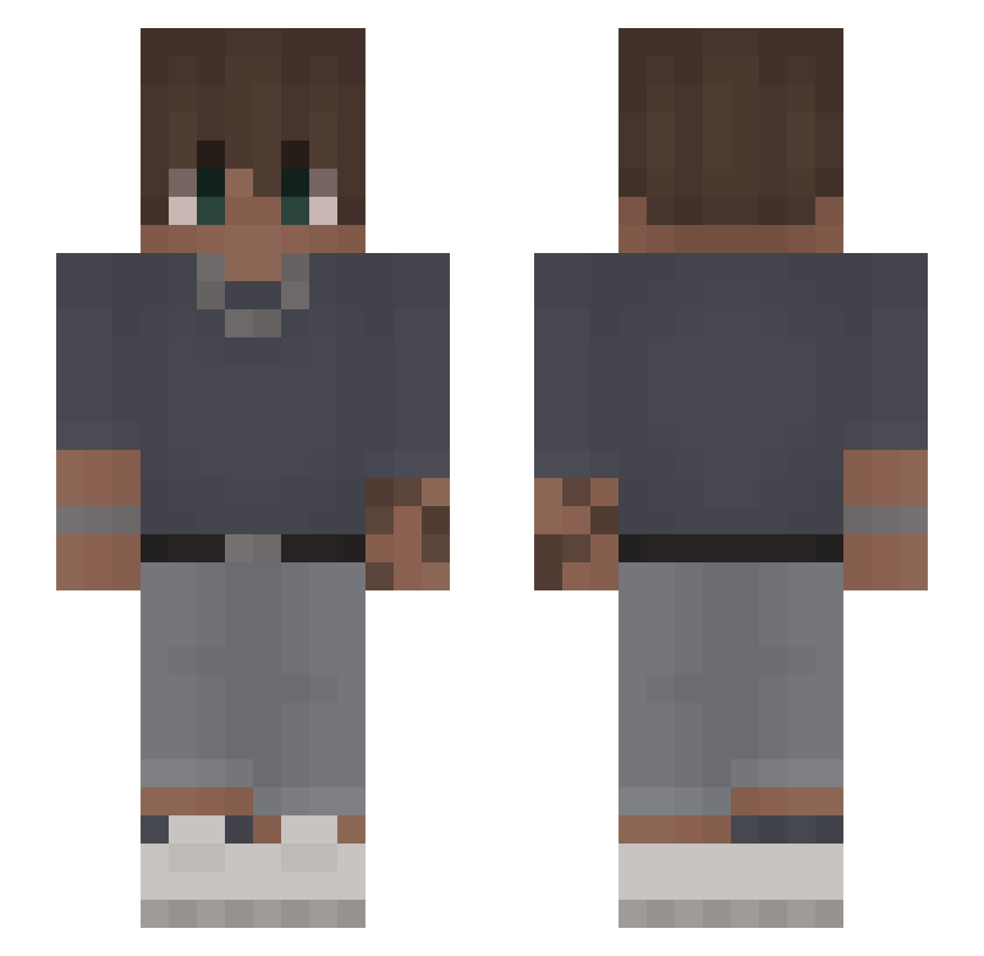 SuperPanda201 Minecraft skin, front and back view