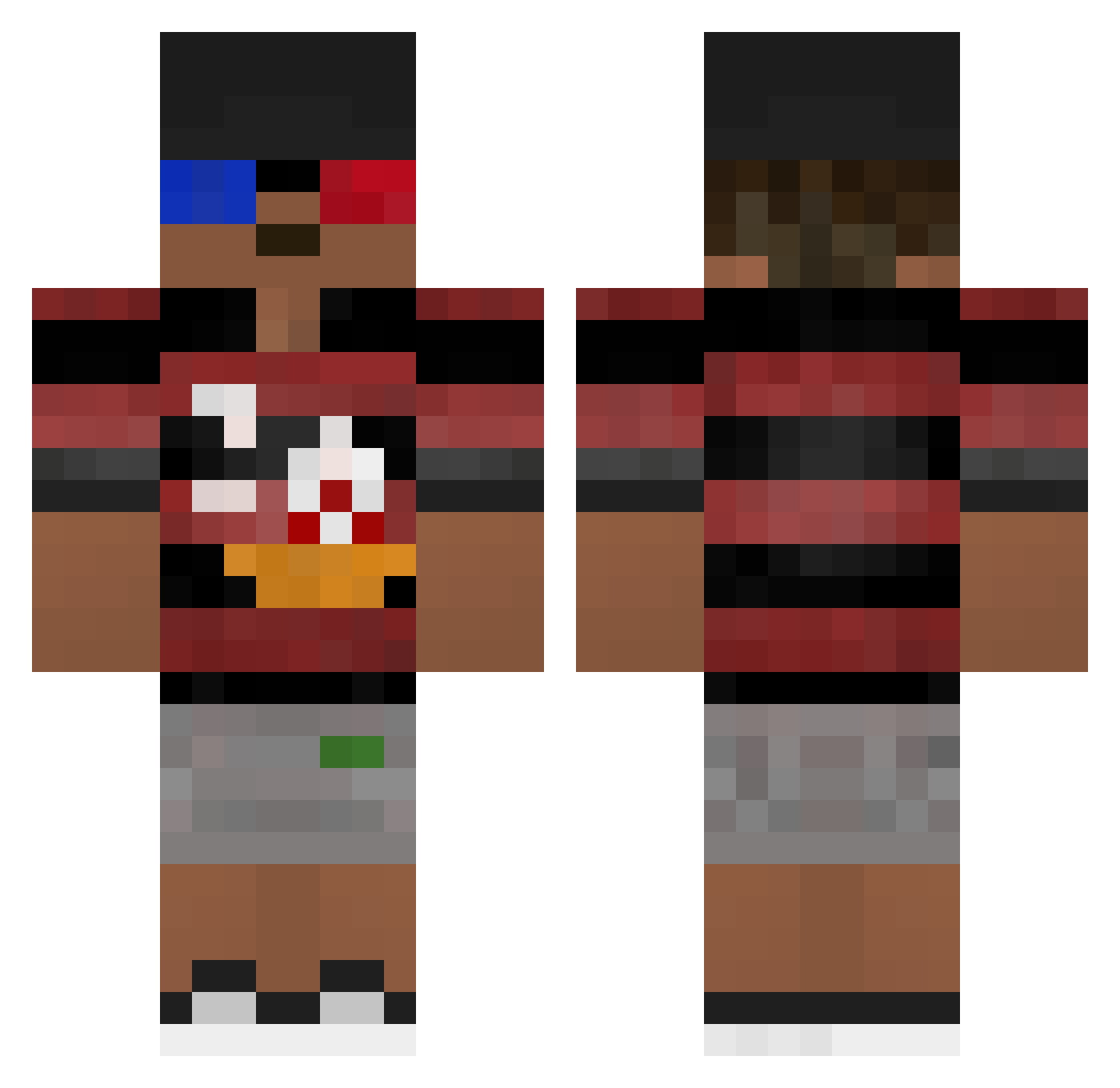 Luckhaos_ Minecraft skin, front and back view