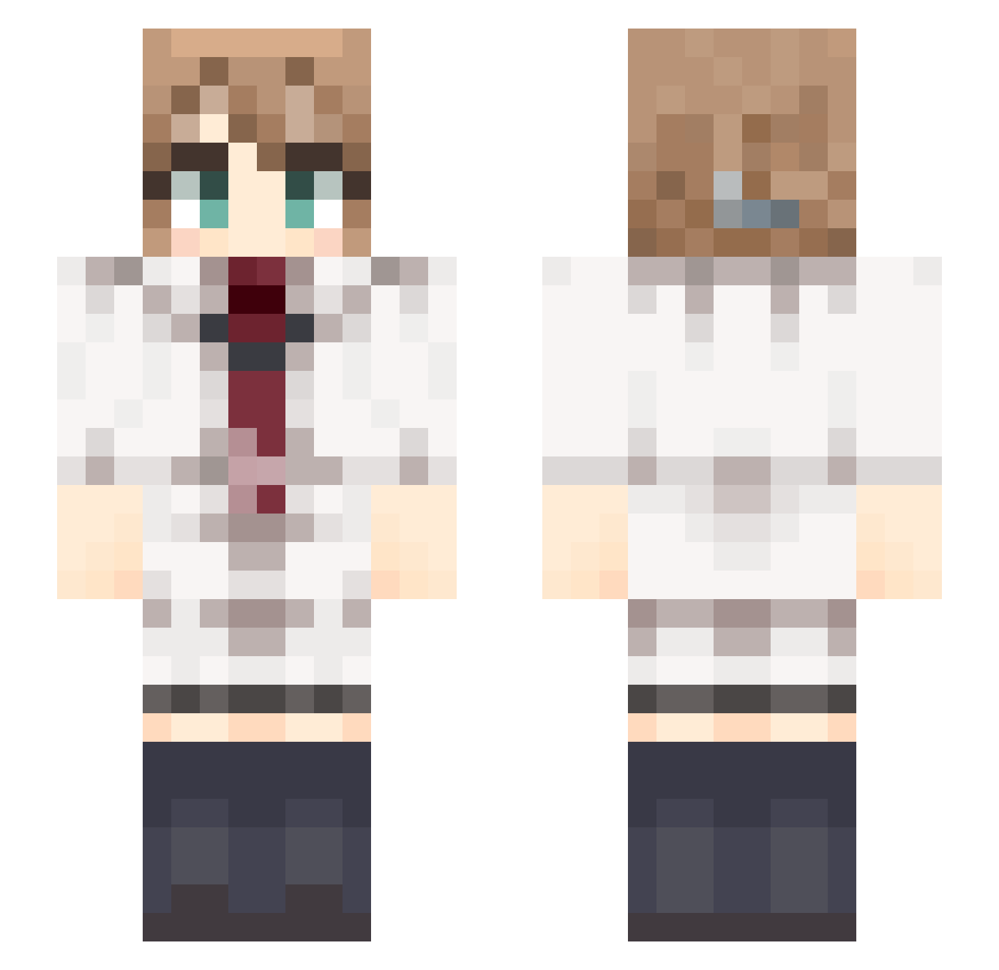 tiffny Minecraft skin, front and back view