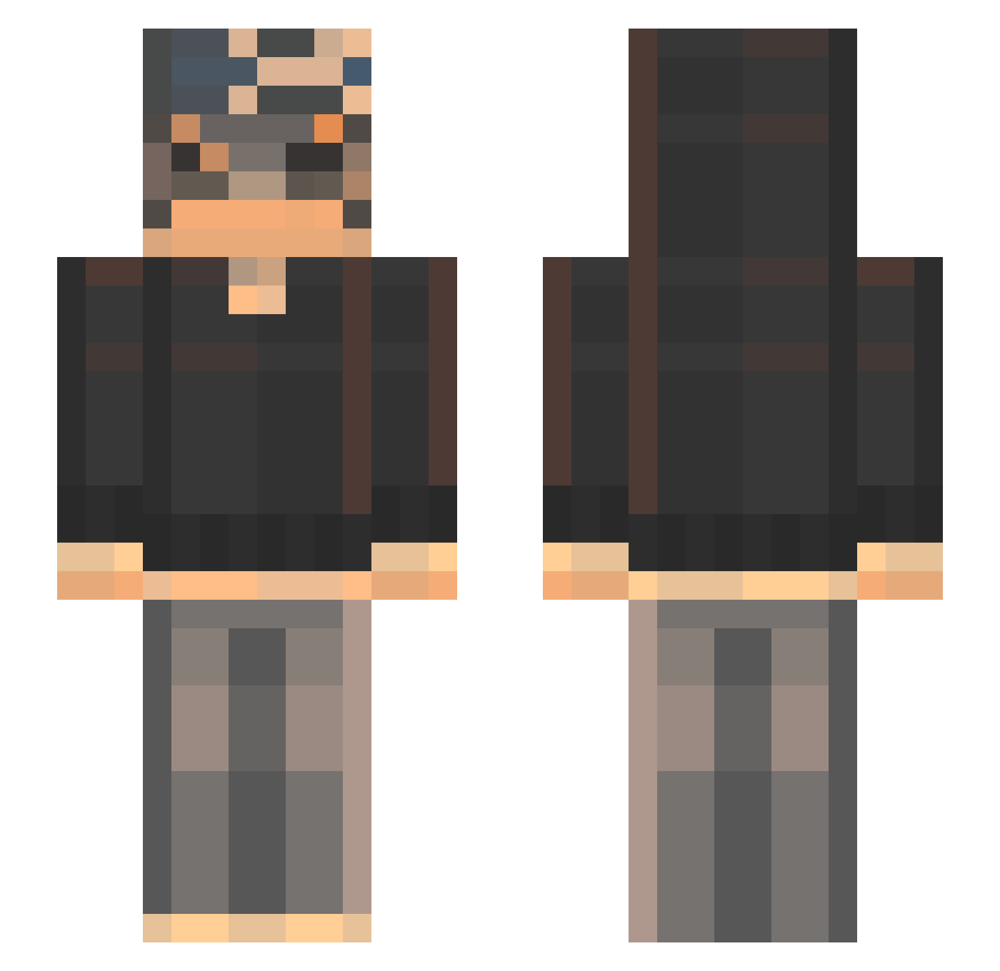misojis Minecraft skin, front and back view
