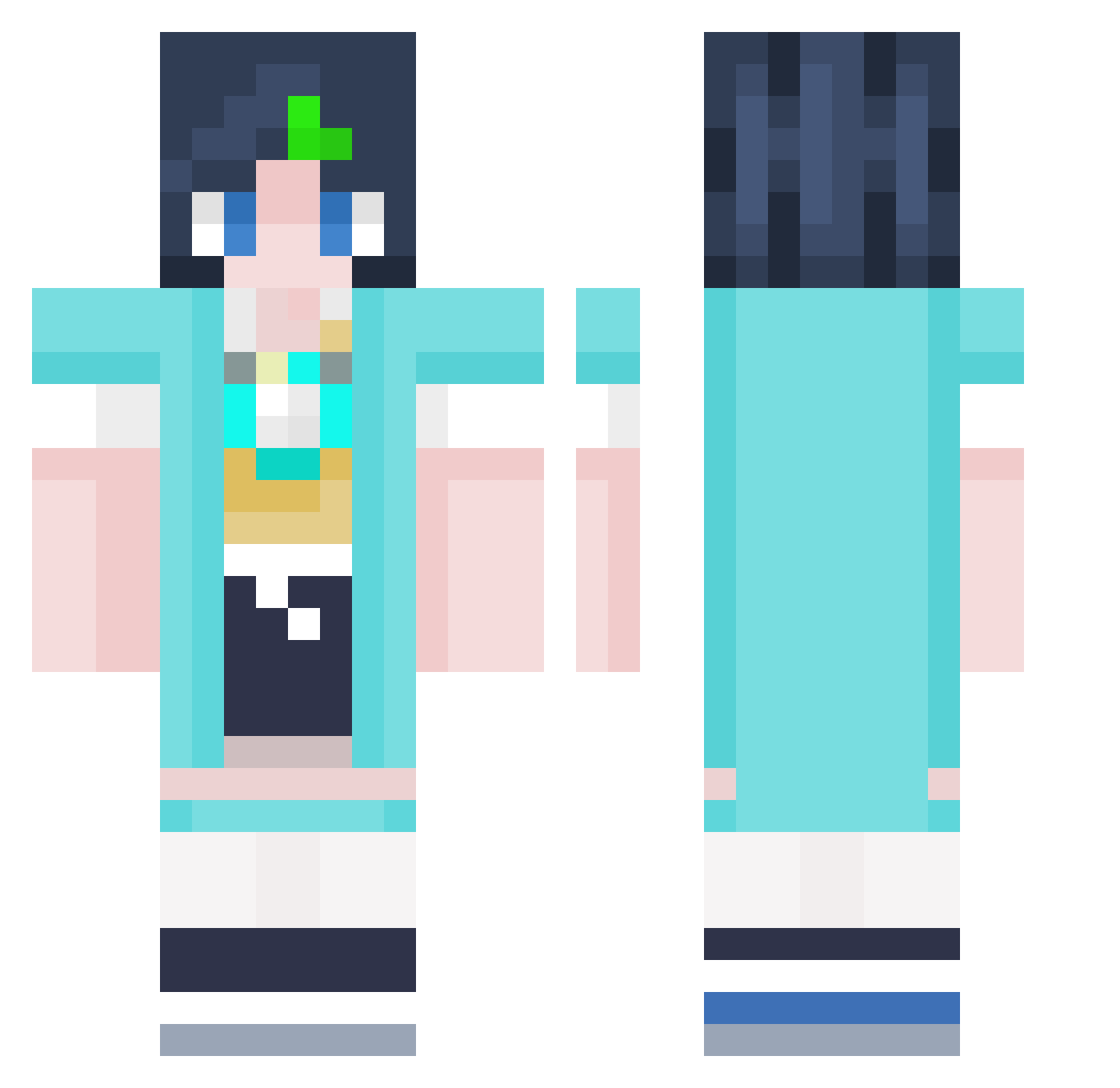 yuuzinnn Minecraft skin, front and back view