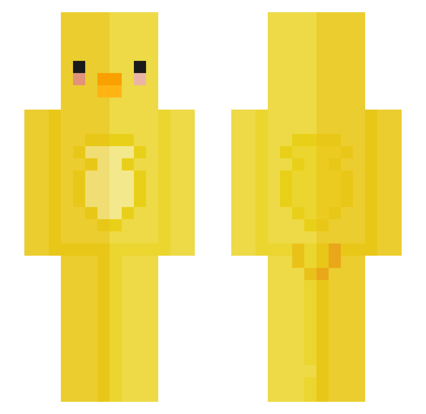 papra Minecraft skin, front and back view