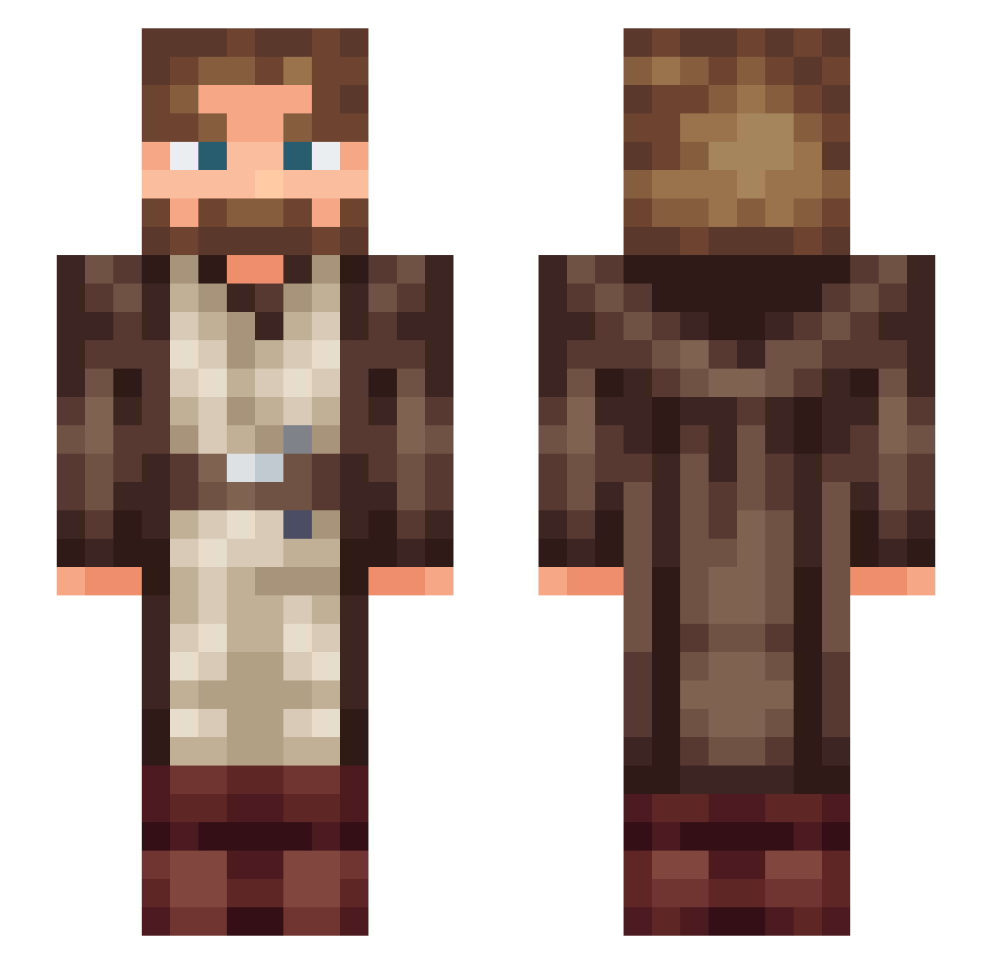 KBebs01 Minecraft skin, front and back view