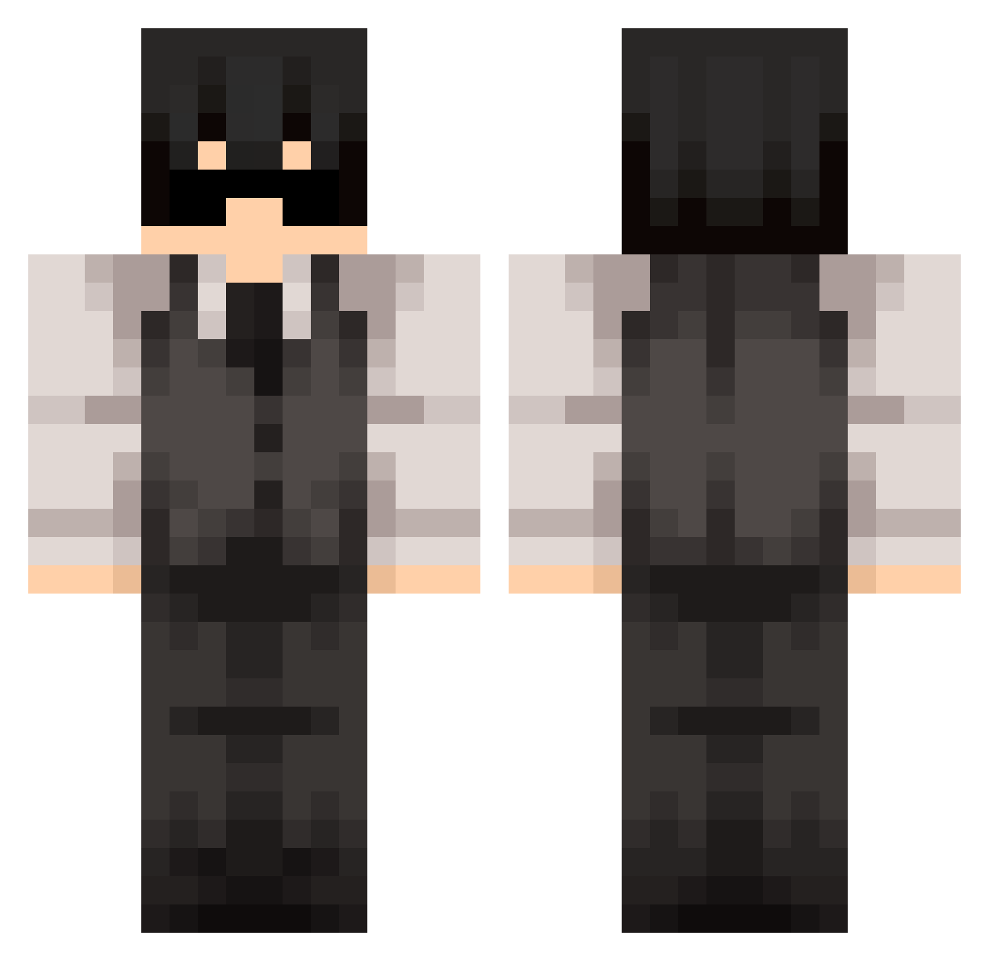 WilhellIm Minecraft skin, front and back view