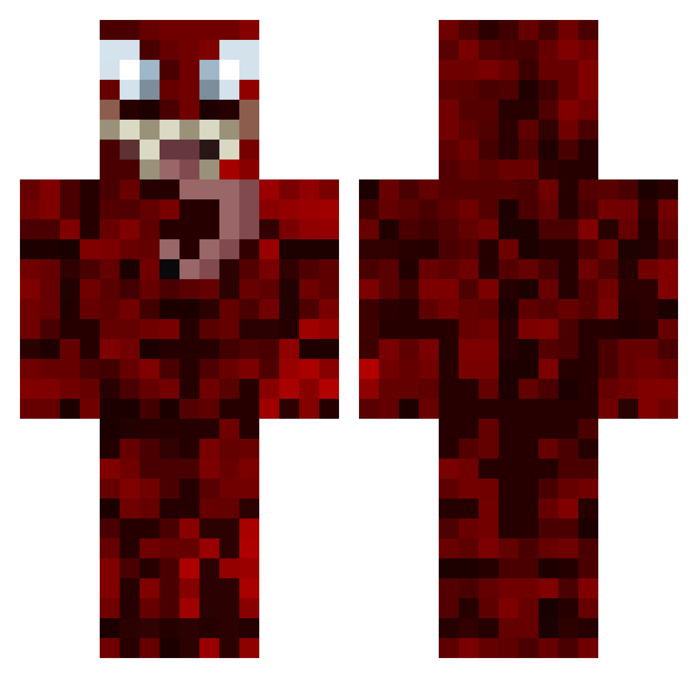 Acidic_1 Minecraft skin, front and back view