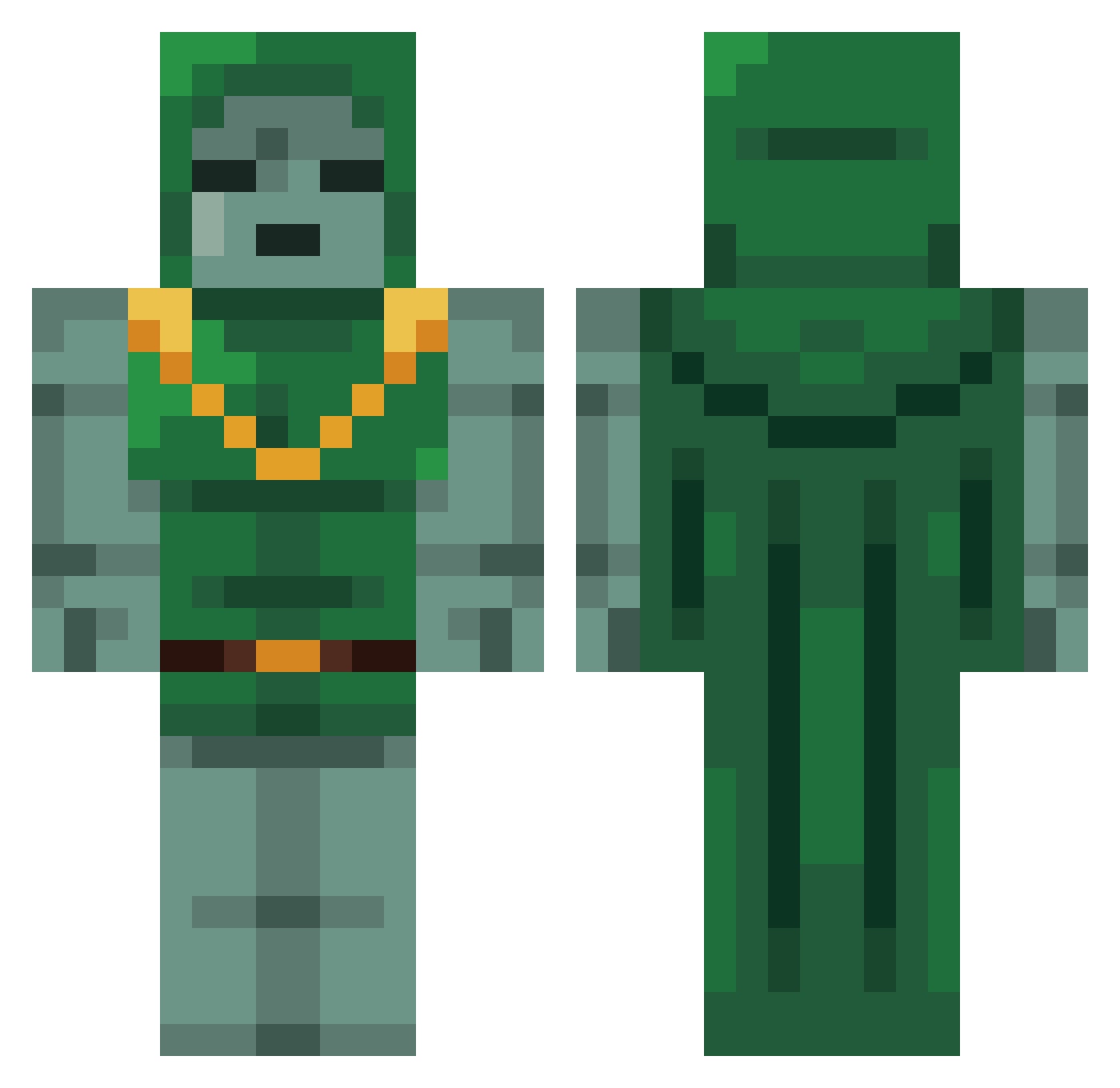4Burger Minecraft skin, front and back view