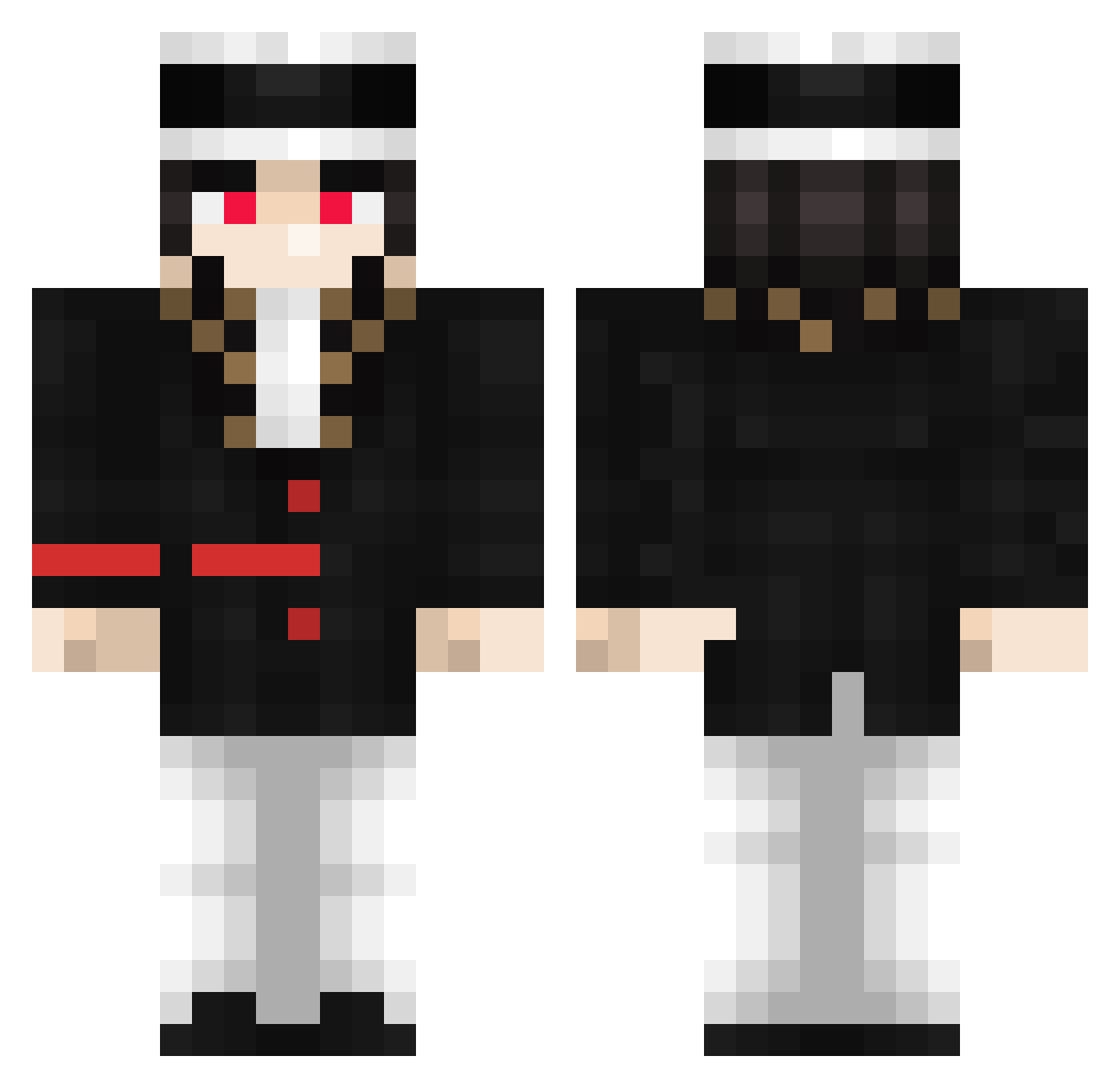 PDRPedro Minecraft skin, front and back view