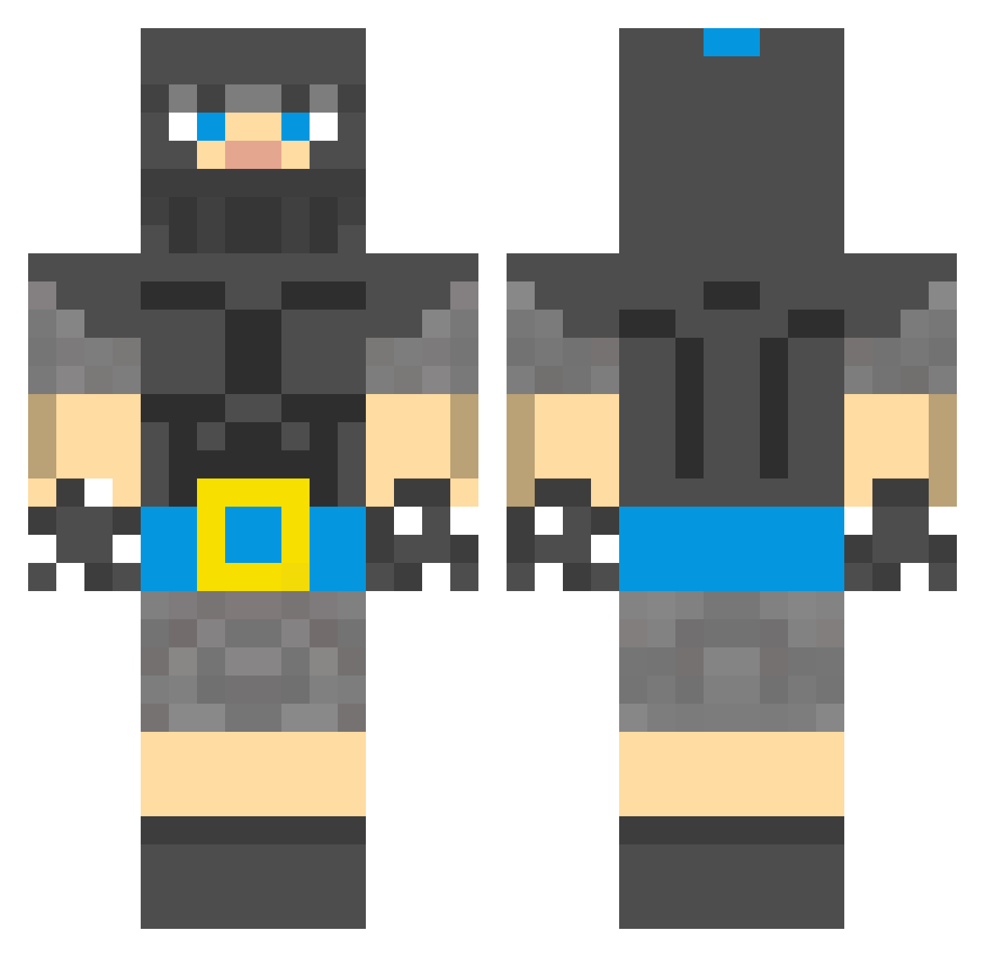 Carlos26b Minecraft skin, front and back view