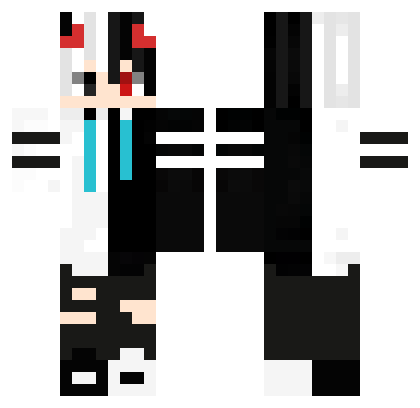 the_animater Minecraft skin, front and back view