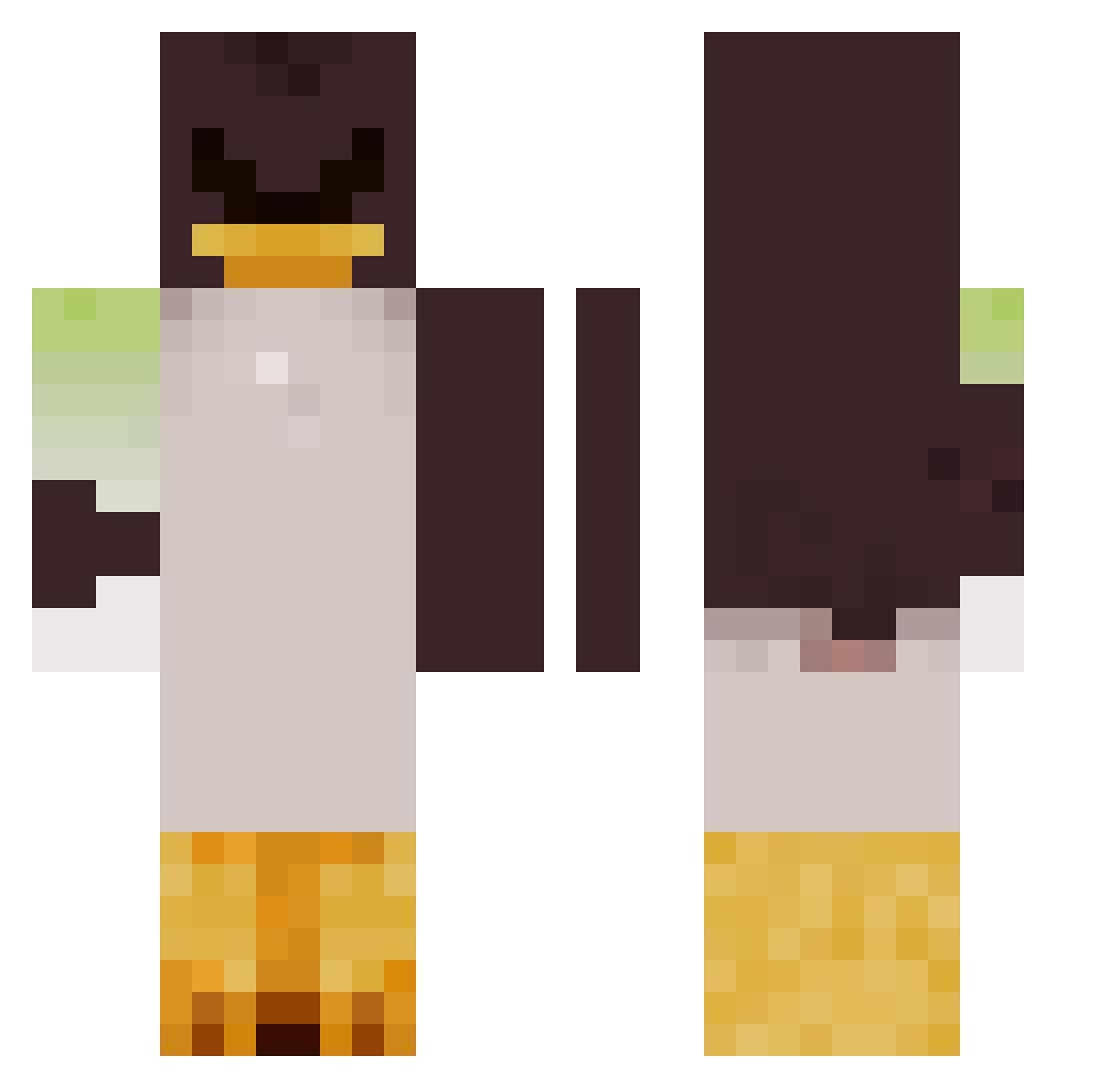 x95langan Minecraft skin, front and back view