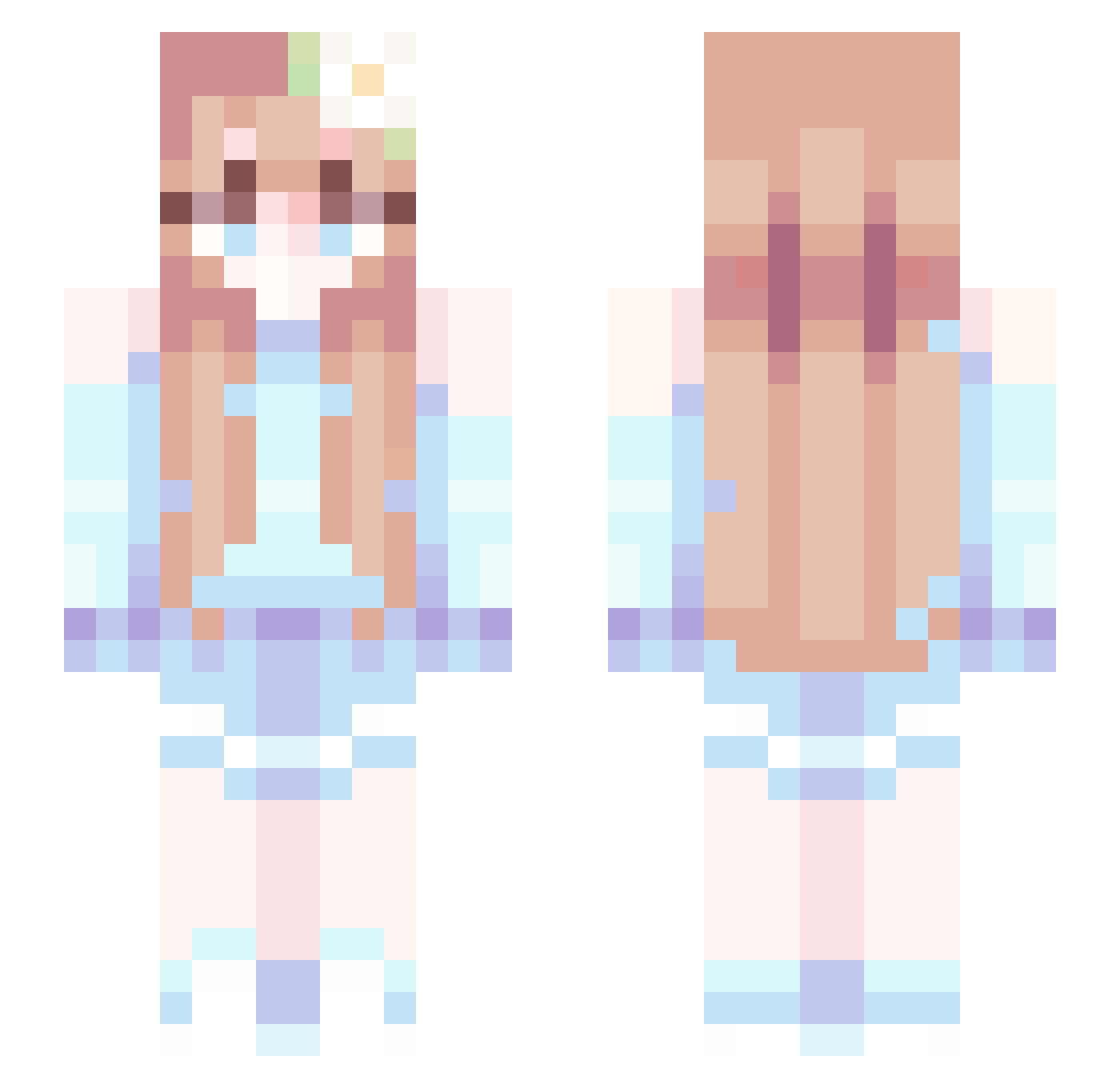 QuartzDragyBee Minecraft skin, front and back view
