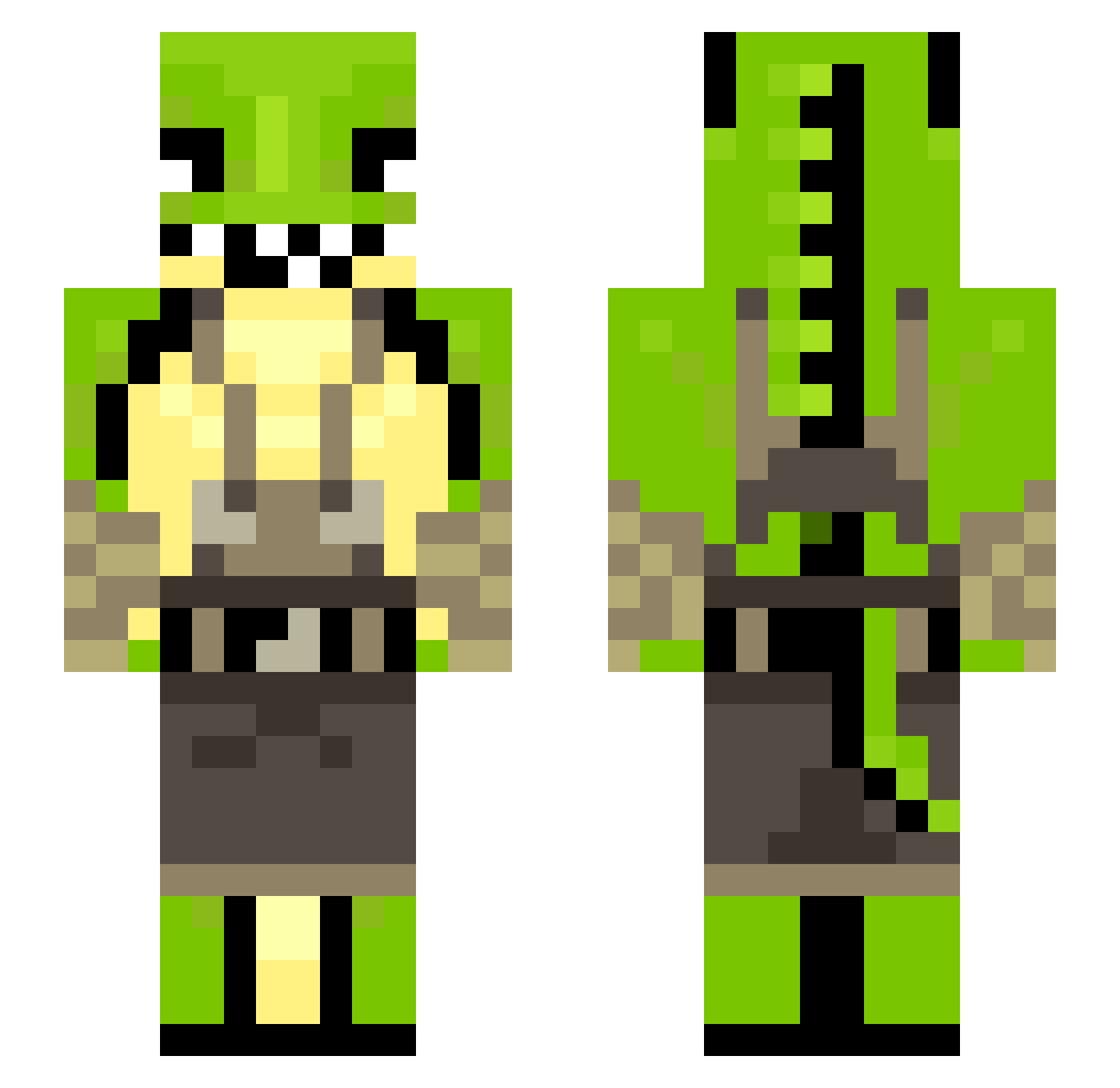 BabosoPro Minecraft skin, front and back view