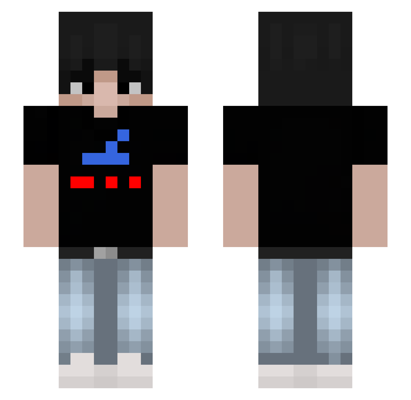 Slanii Minecraft skin, front and back view