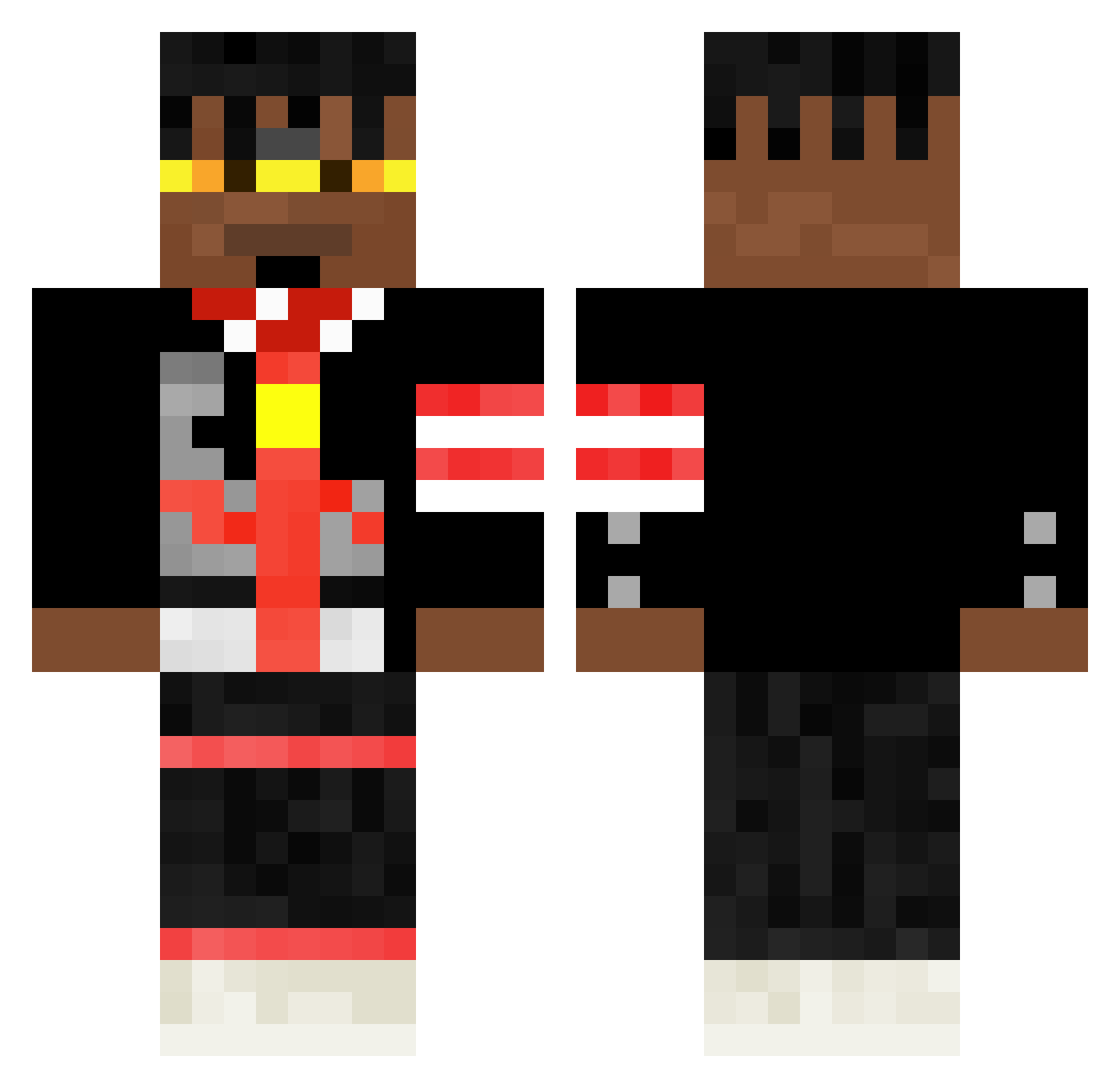 trwood Minecraft skin, front and back view