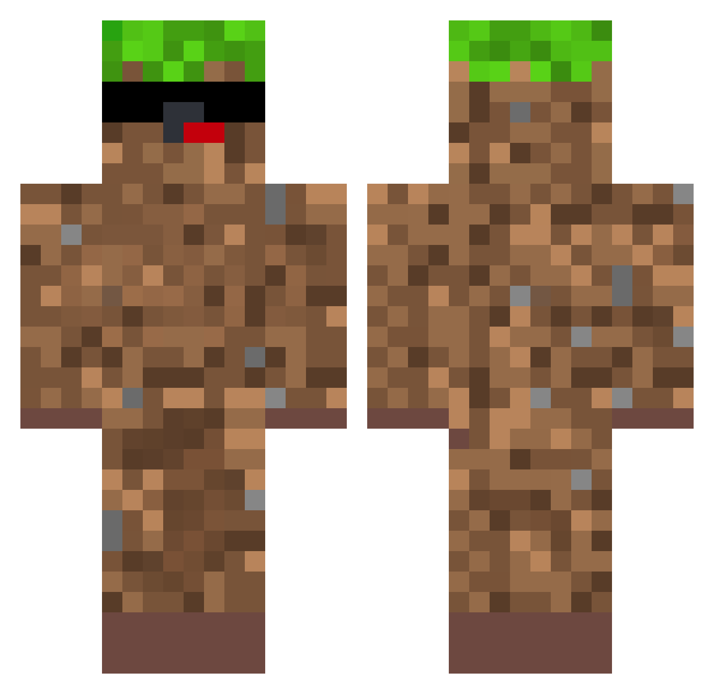 Grass_King Minecraft skin, front and back view