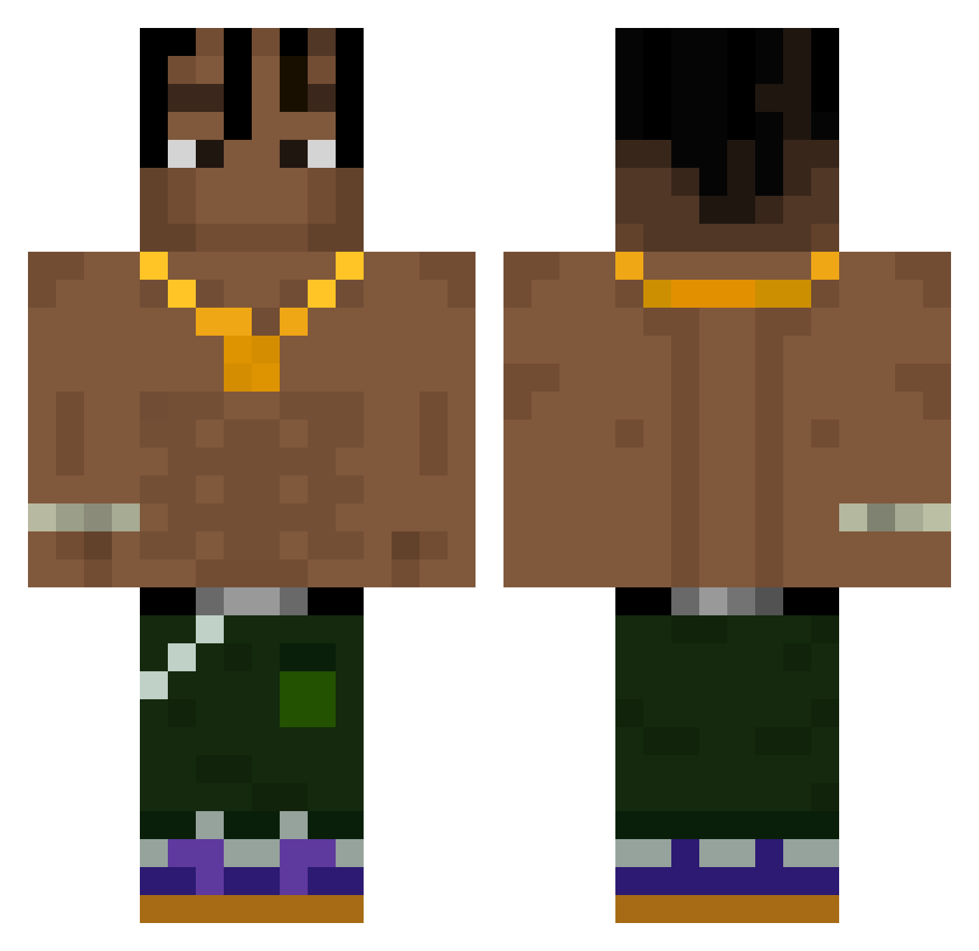 LauKojiro Minecraft skin, front and back view