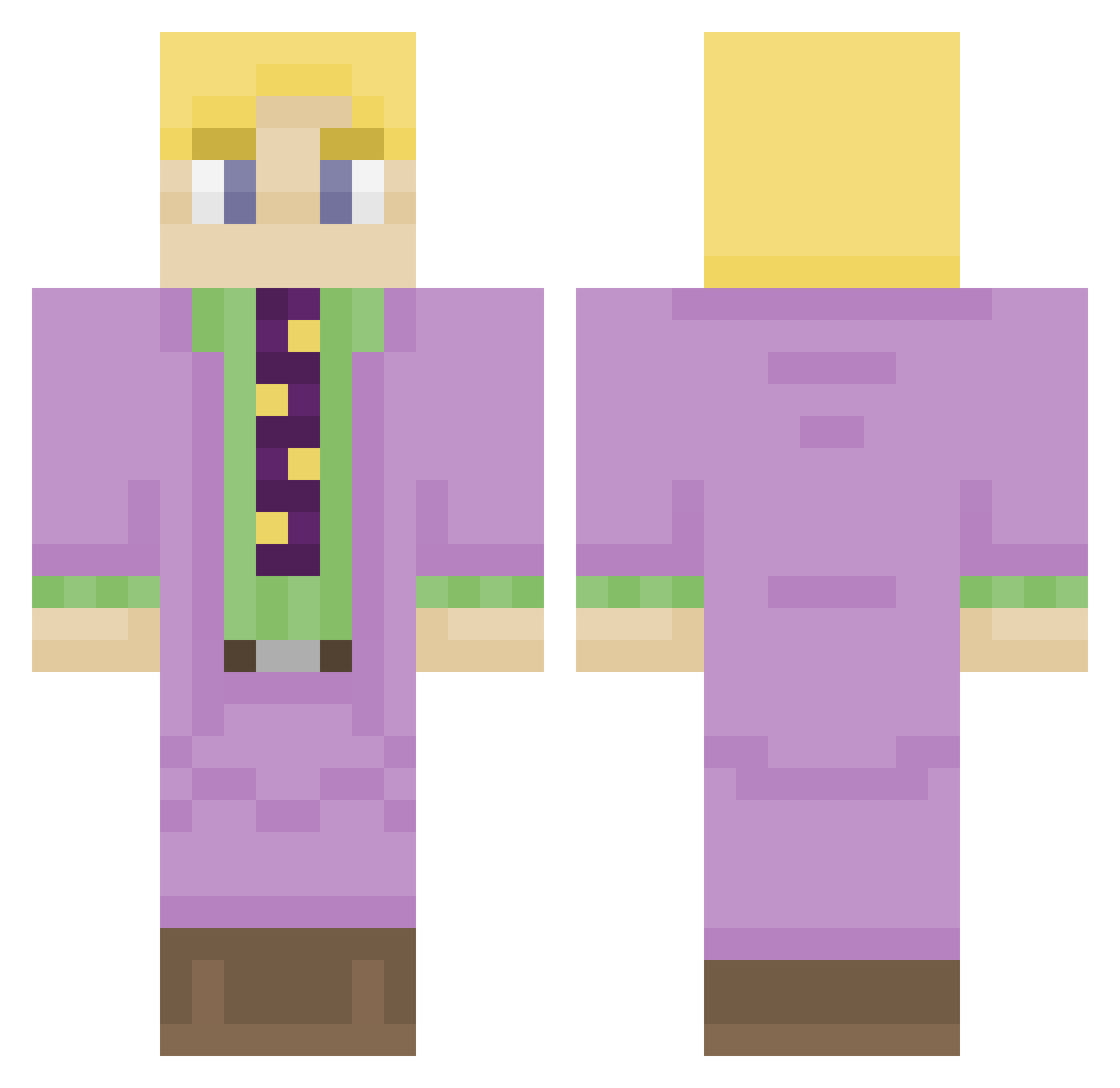 Keechey Minecraft skin, front and back view