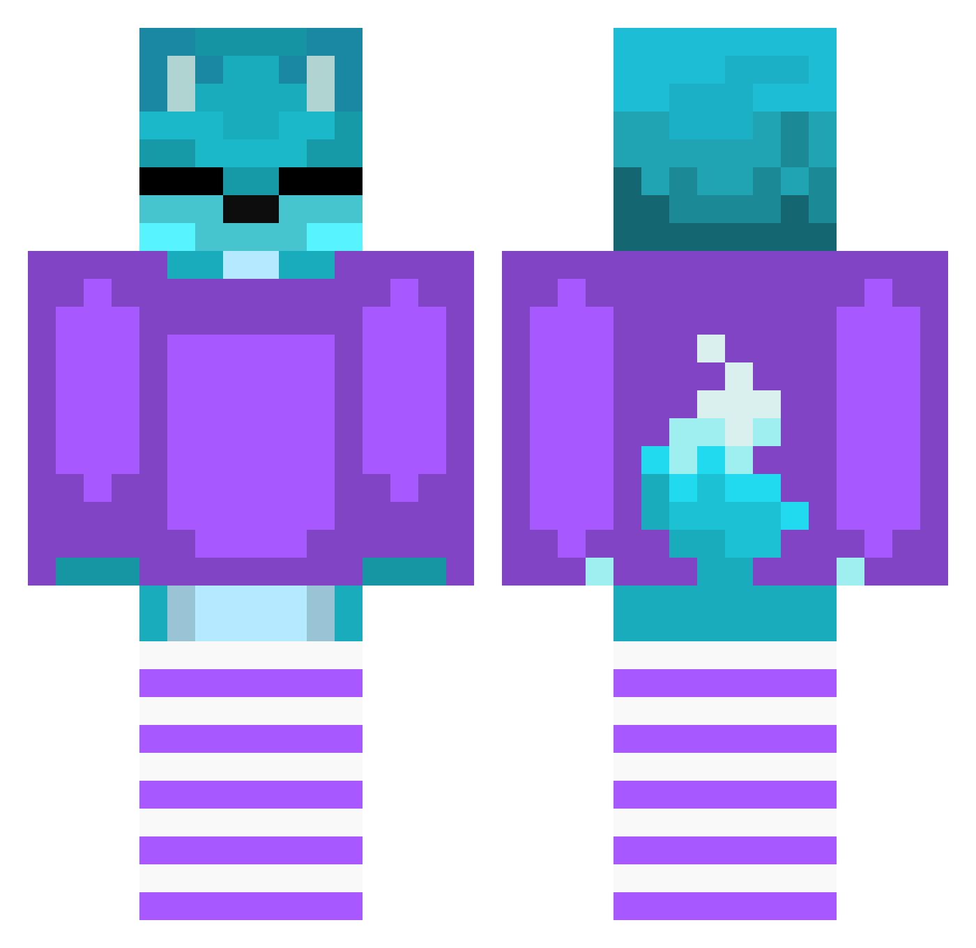 Dj_Foxy Minecraft skin, front and back view