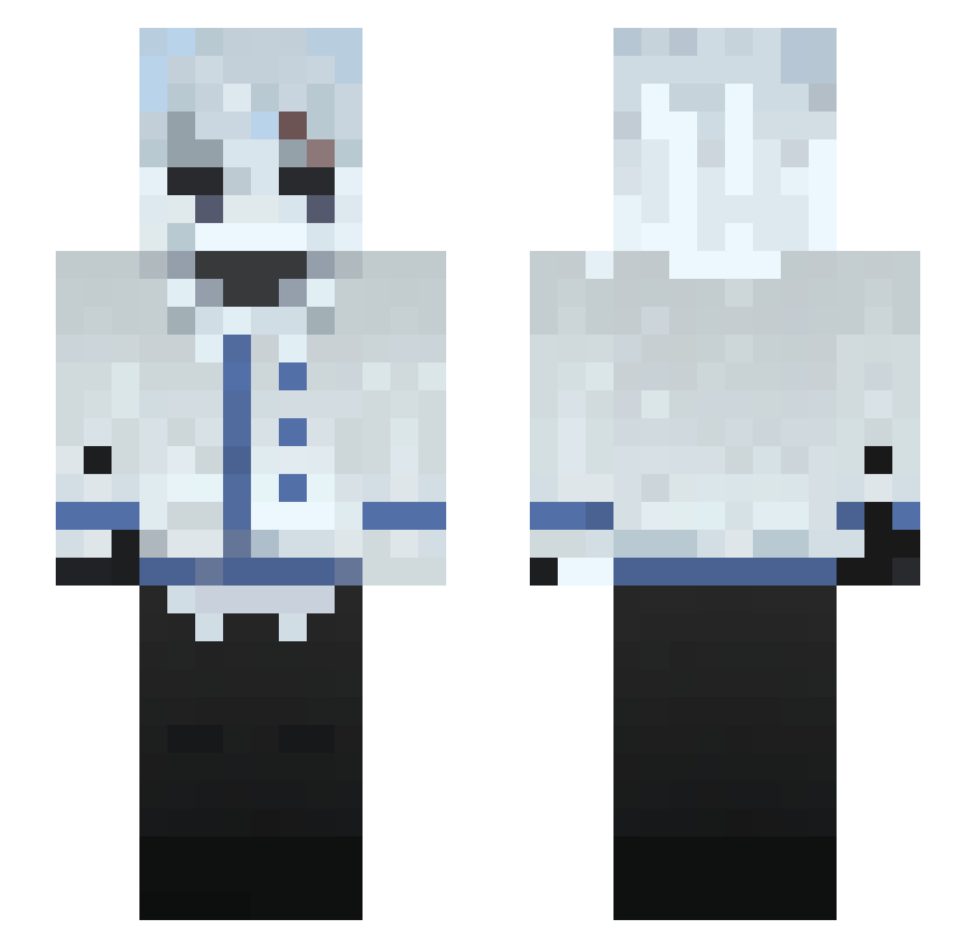 WeiBaiC Minecraft skin, front and back view