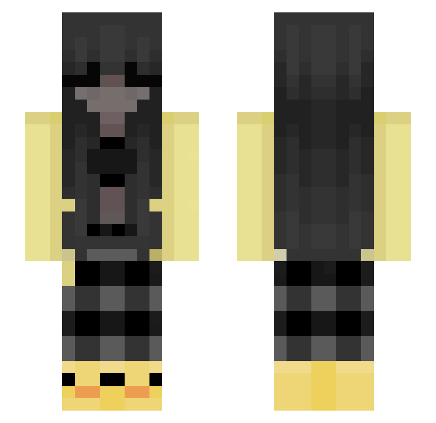 unstablefemale Minecraft skin, front and back view