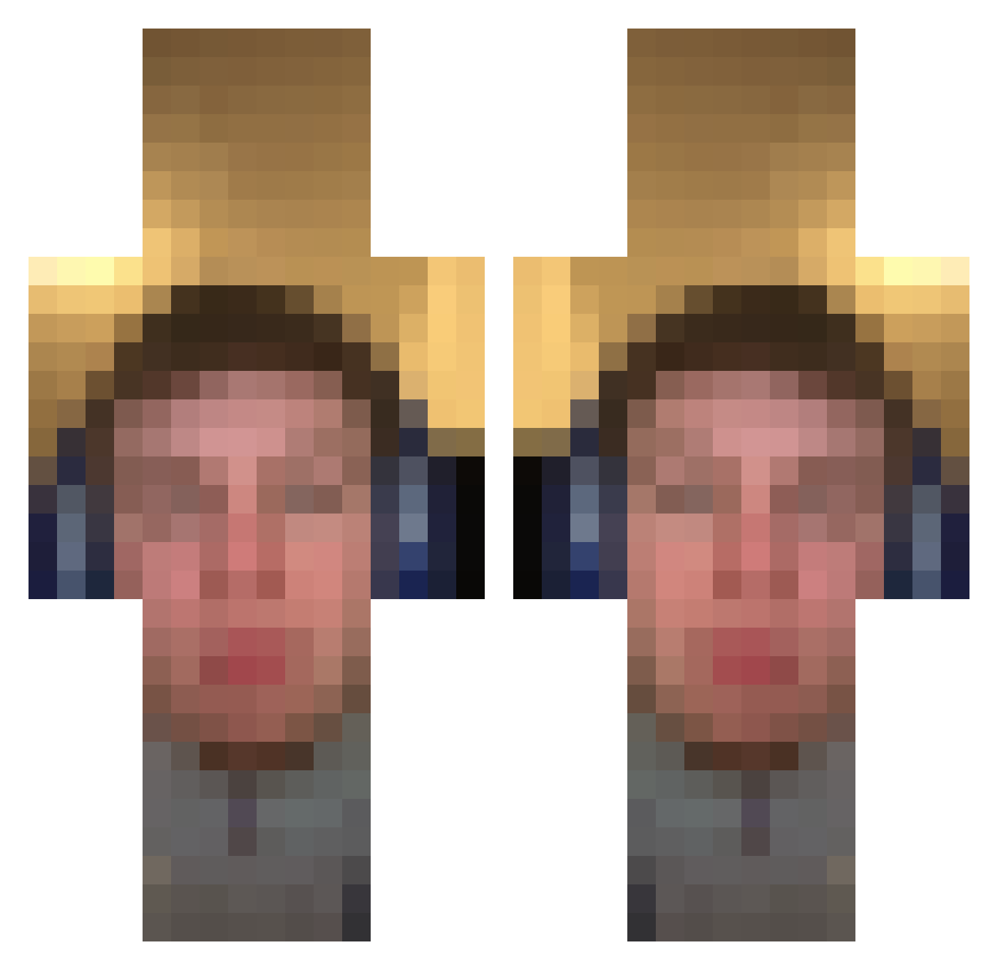 JJakob07 Minecraft skin, front and back view
