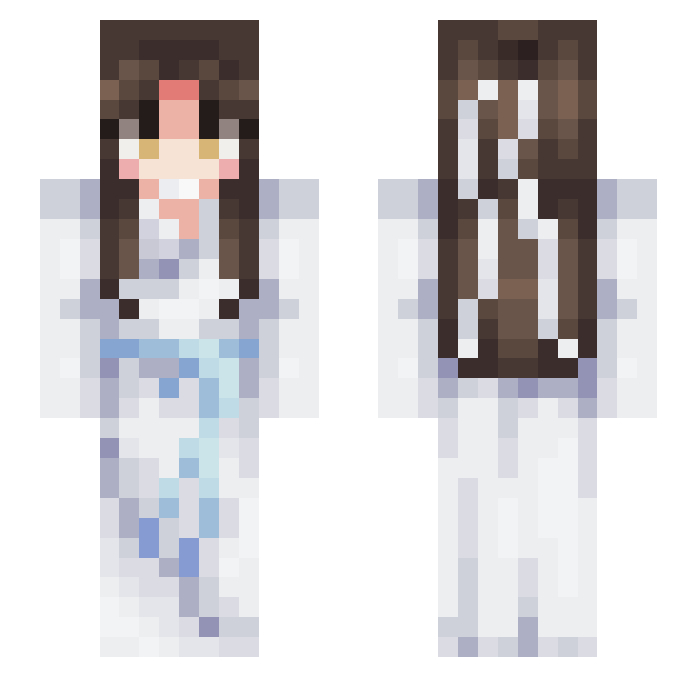 kiralani Minecraft skin, front and back view