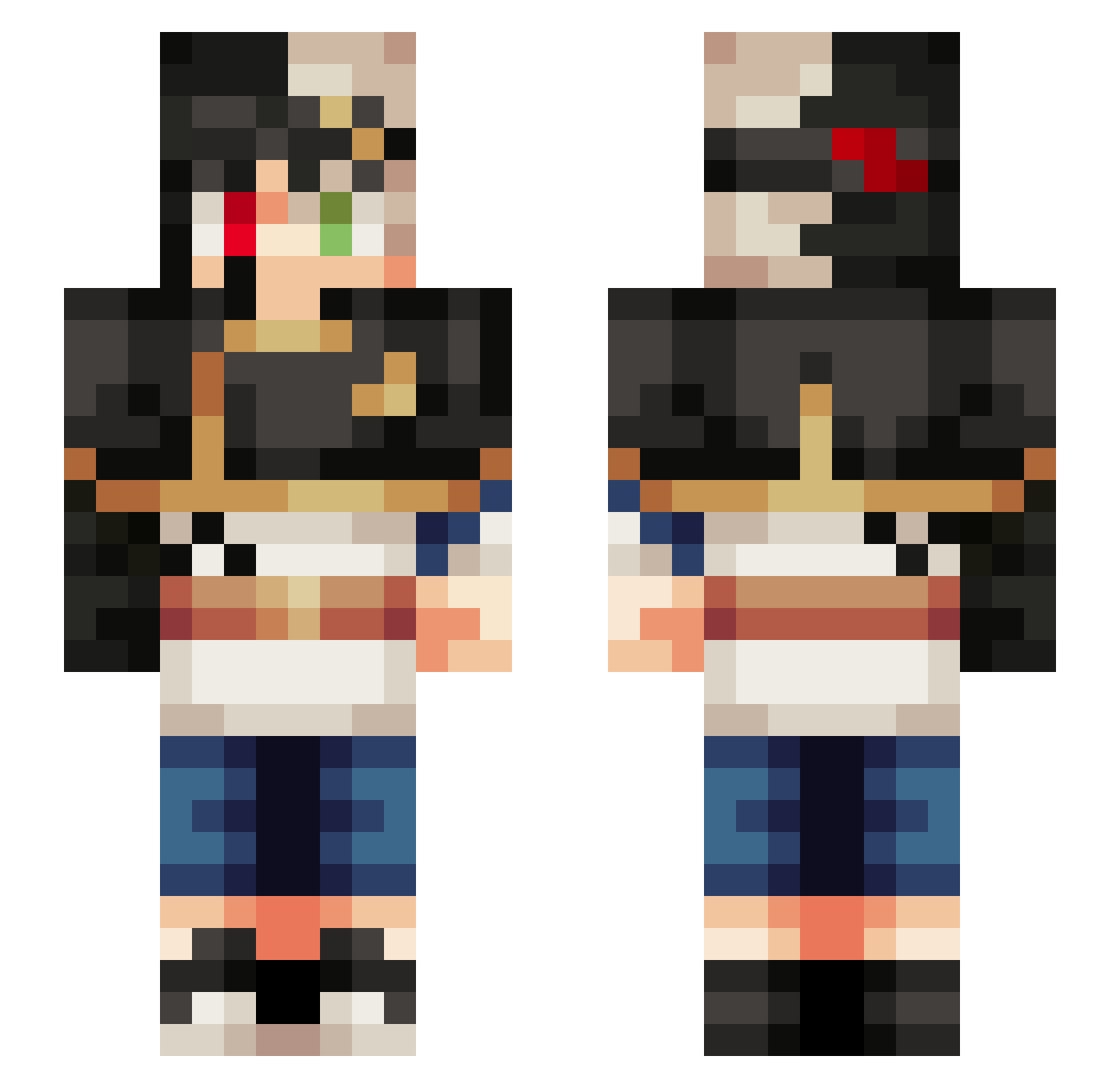 Teermina12 Minecraft skin, front and back view