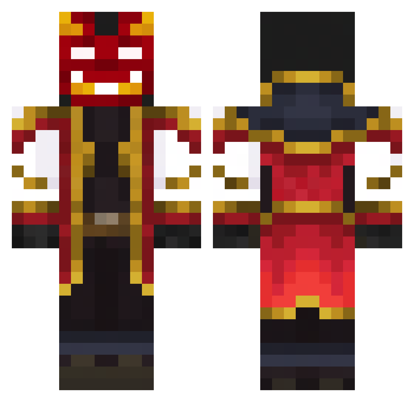 Cado Minecraft skin, front and back view